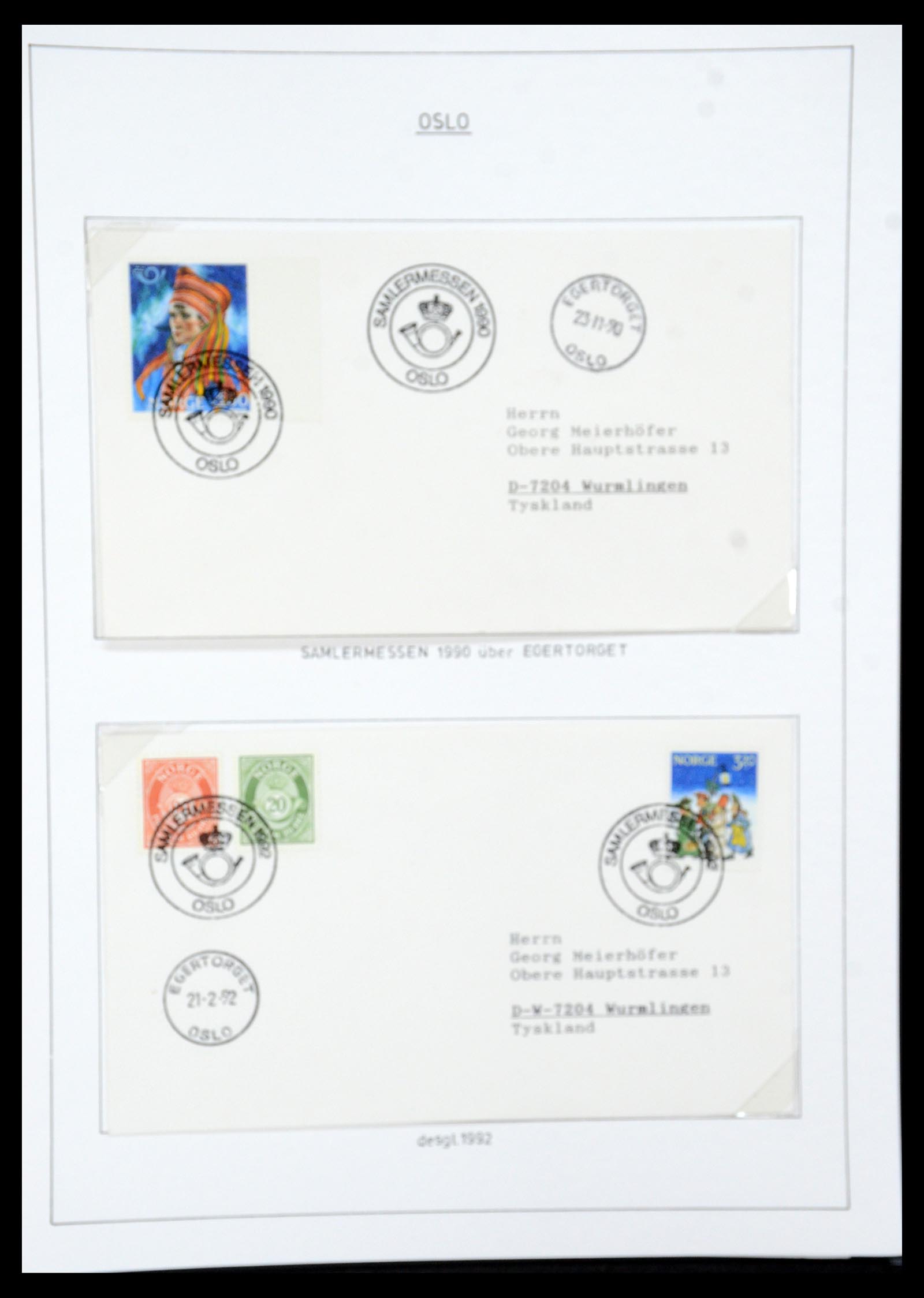 35263 075 - Postzegelverzameling 35263 Noorwegen brieven 1937-1987.