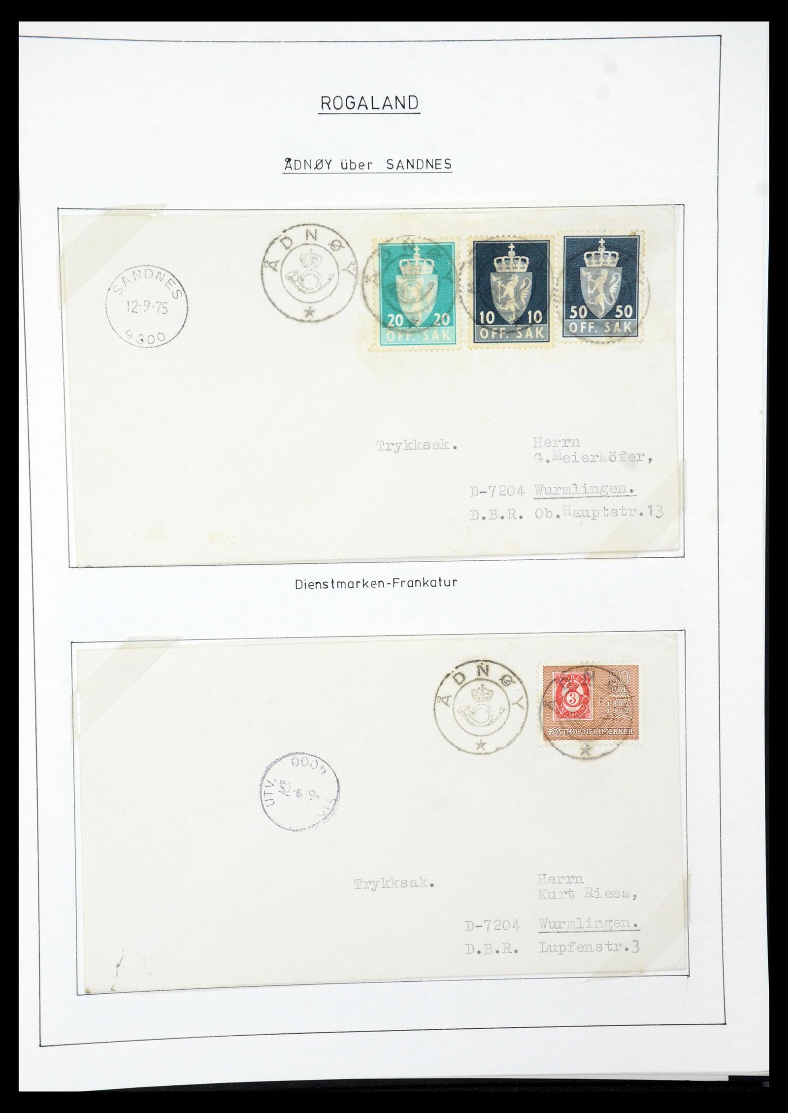 35263 080 - Postzegelverzameling 35263 Noorwegen brieven 1937-1987.