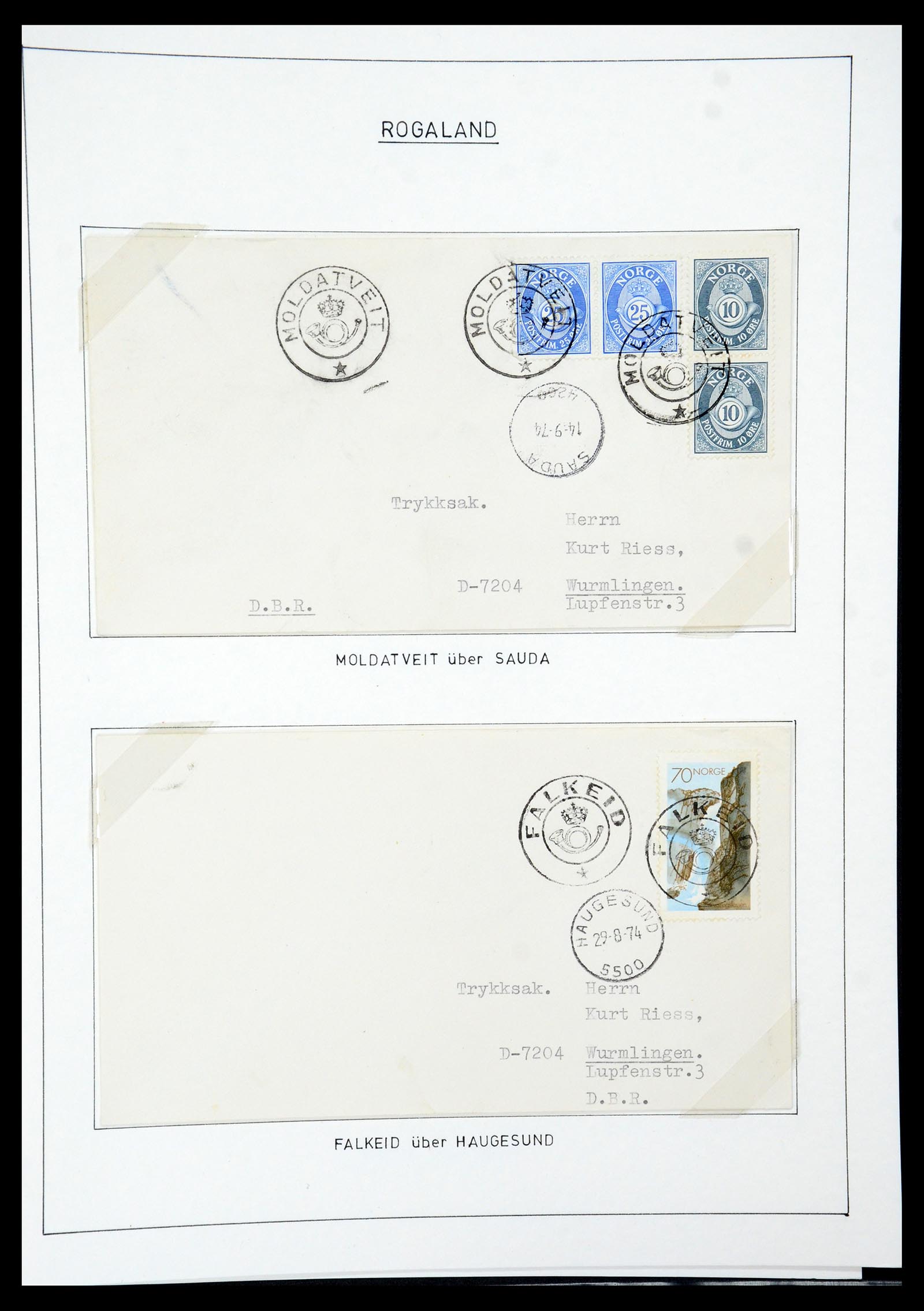 35263 086 - Postzegelverzameling 35263 Noorwegen brieven 1937-1987.