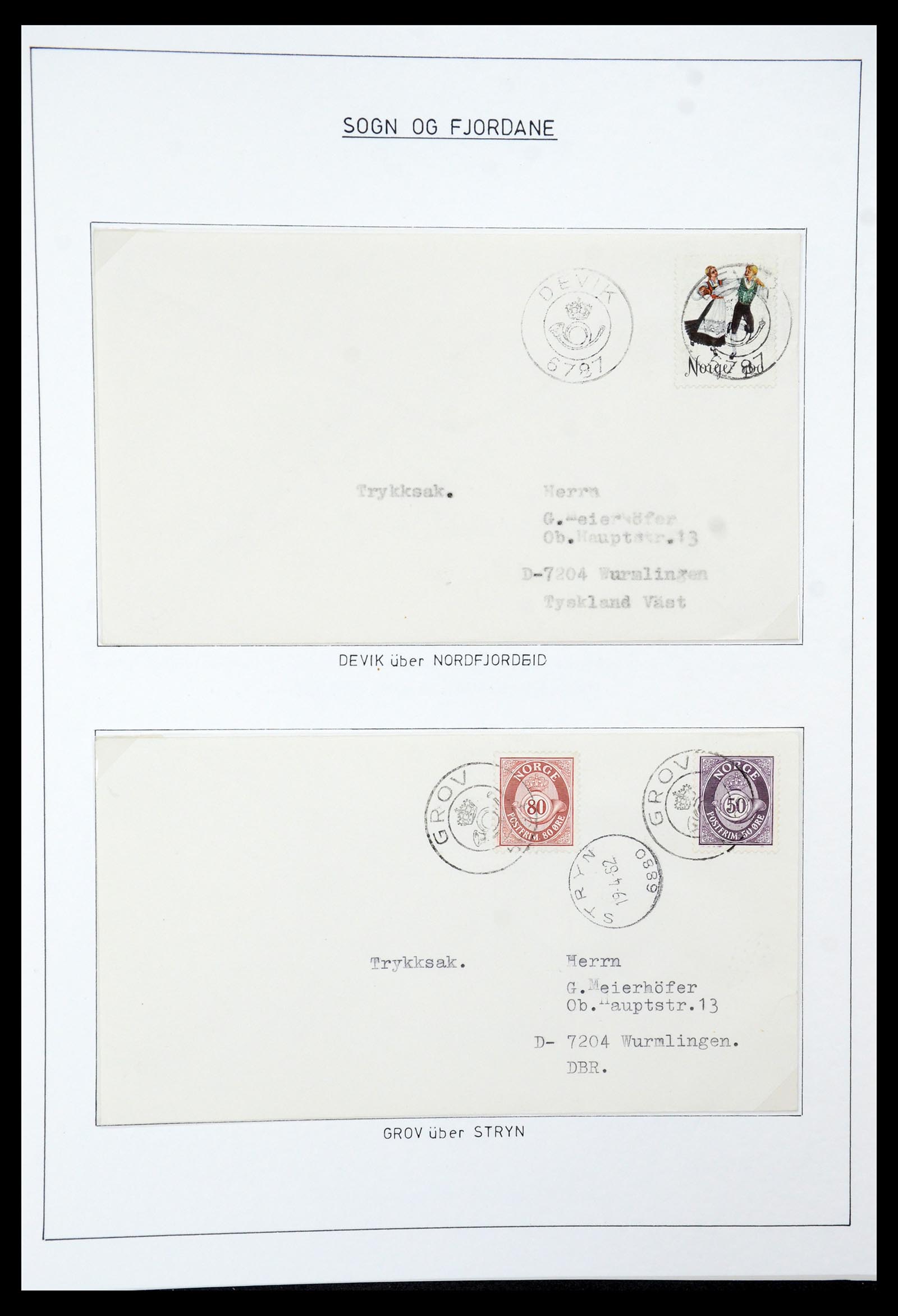 35263 088 - Postzegelverzameling 35263 Noorwegen brieven 1937-1987.