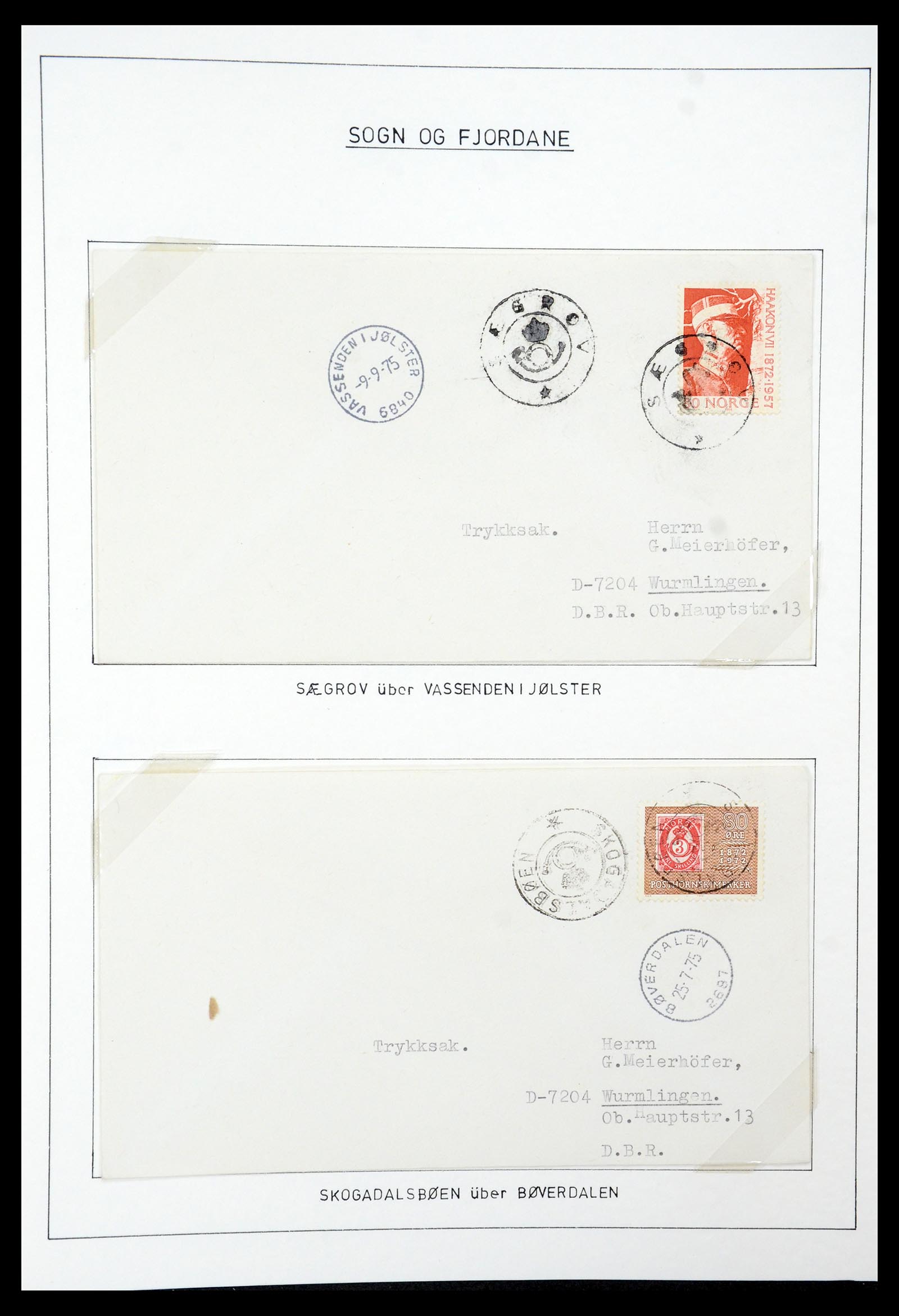 35263 089 - Postzegelverzameling 35263 Noorwegen brieven 1937-1987.