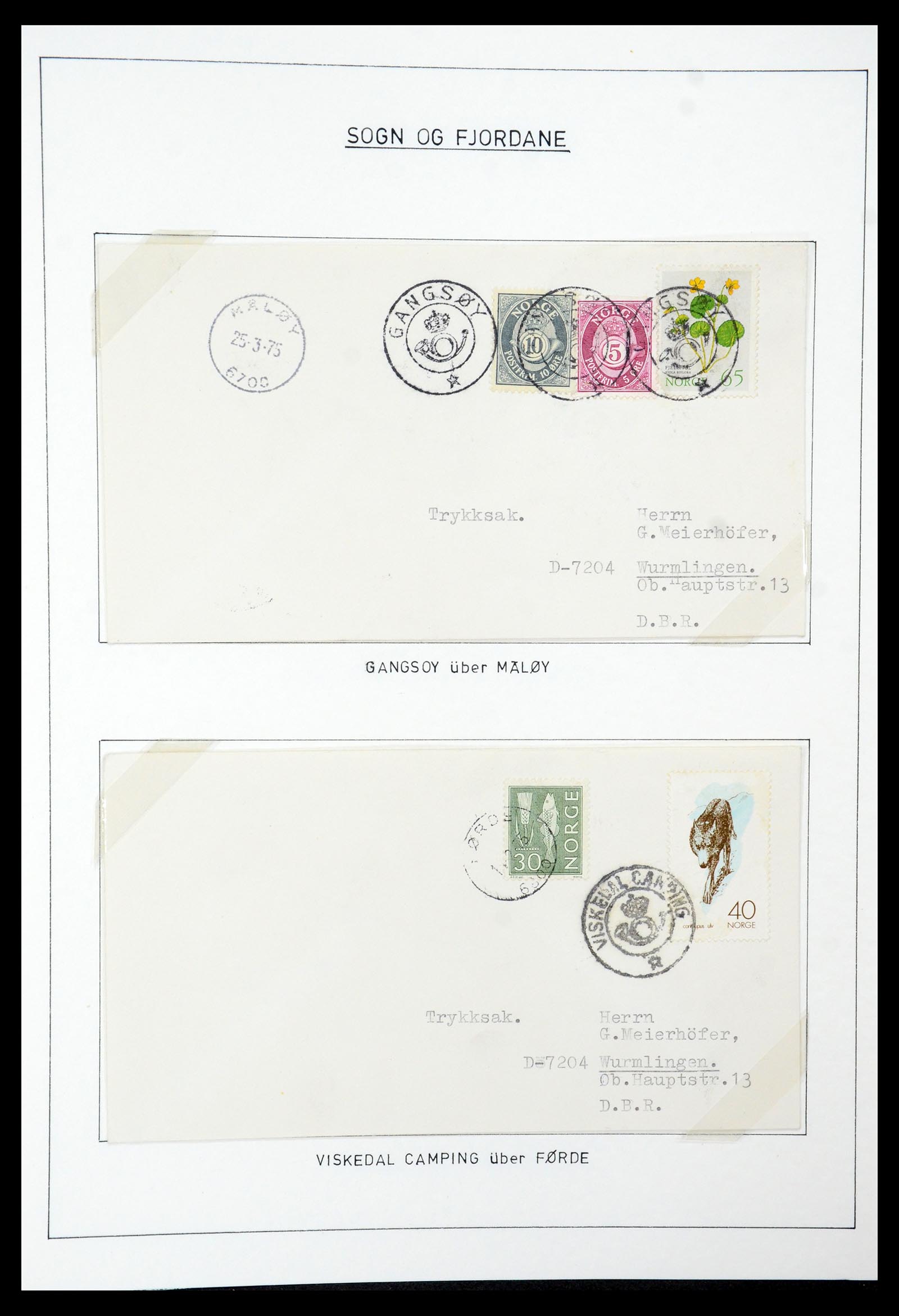 35263 090 - Postzegelverzameling 35263 Noorwegen brieven 1937-1987.