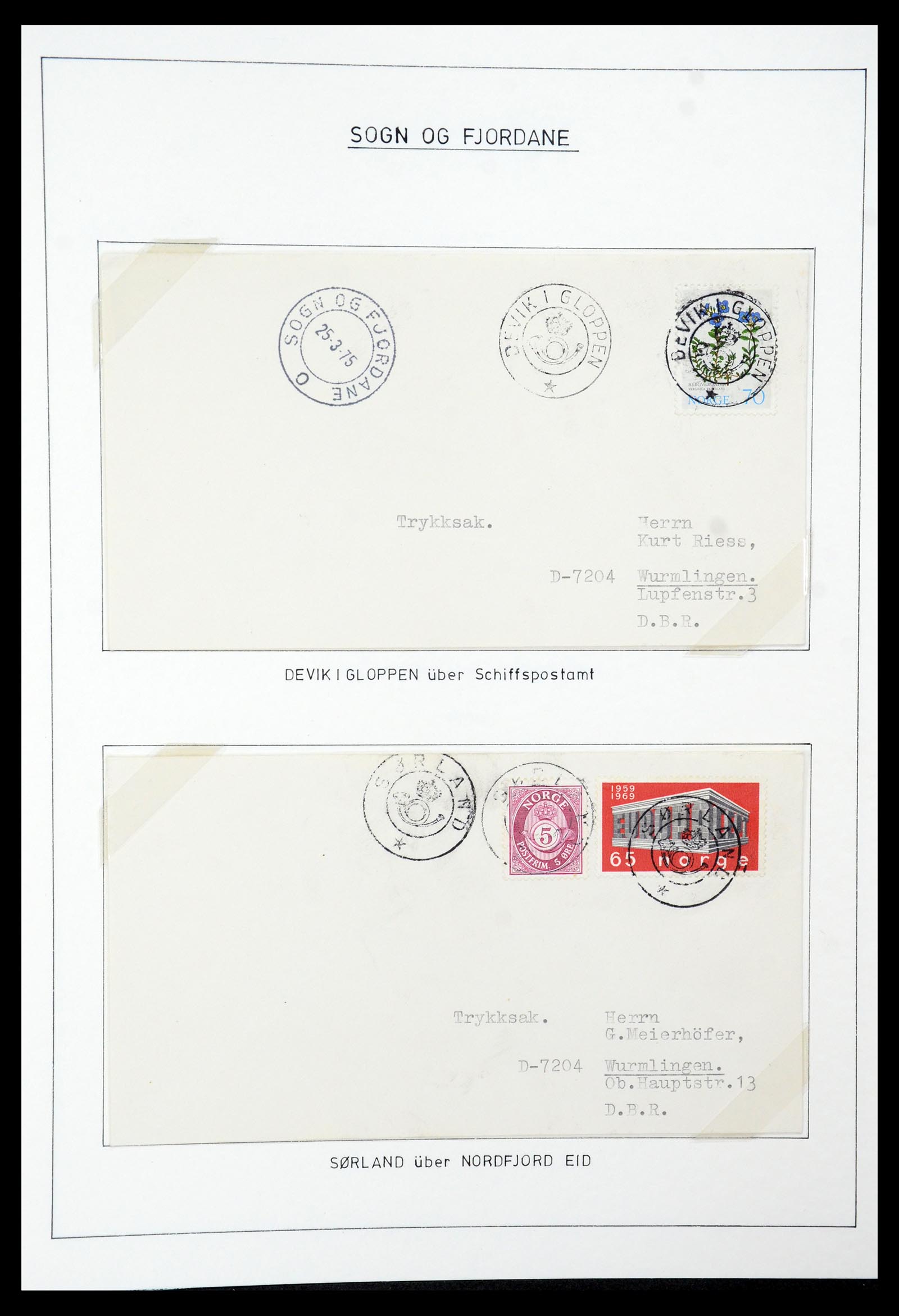 35263 091 - Postzegelverzameling 35263 Noorwegen brieven 1937-1987.