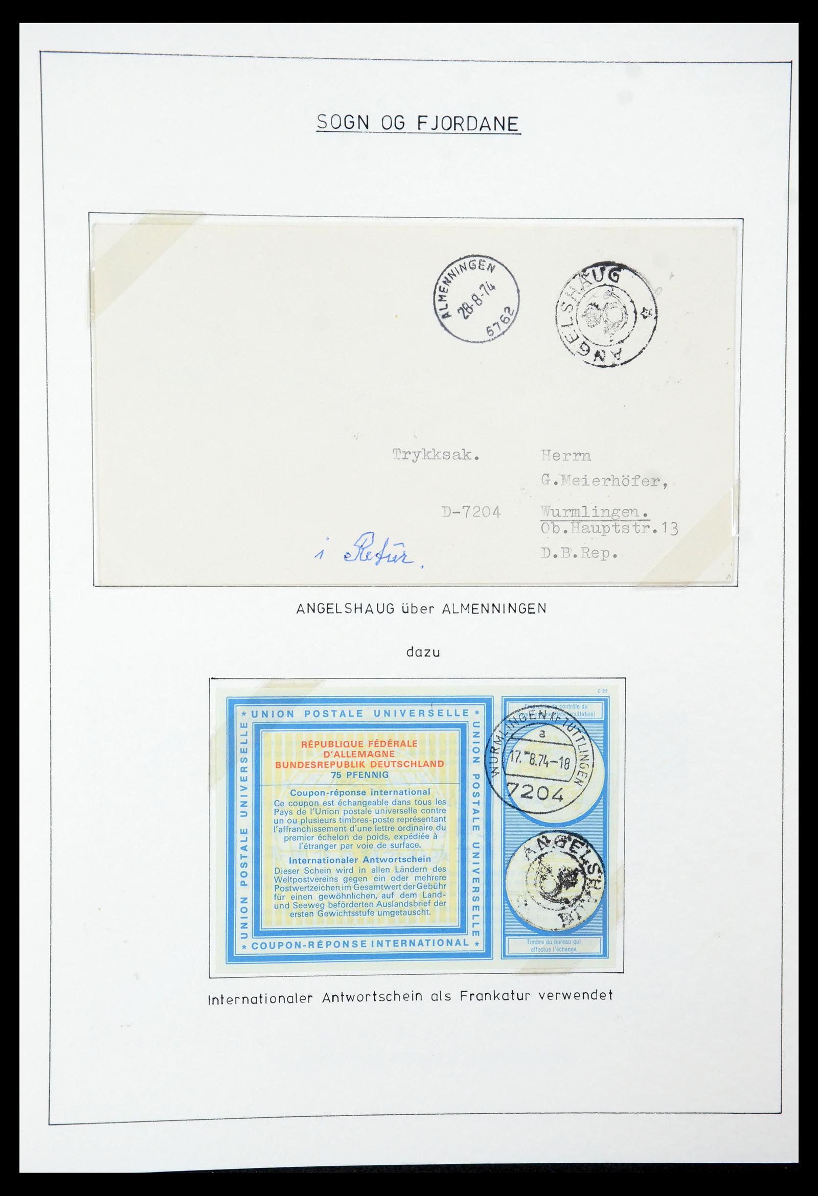 35263 092 - Postzegelverzameling 35263 Noorwegen brieven 1937-1987.