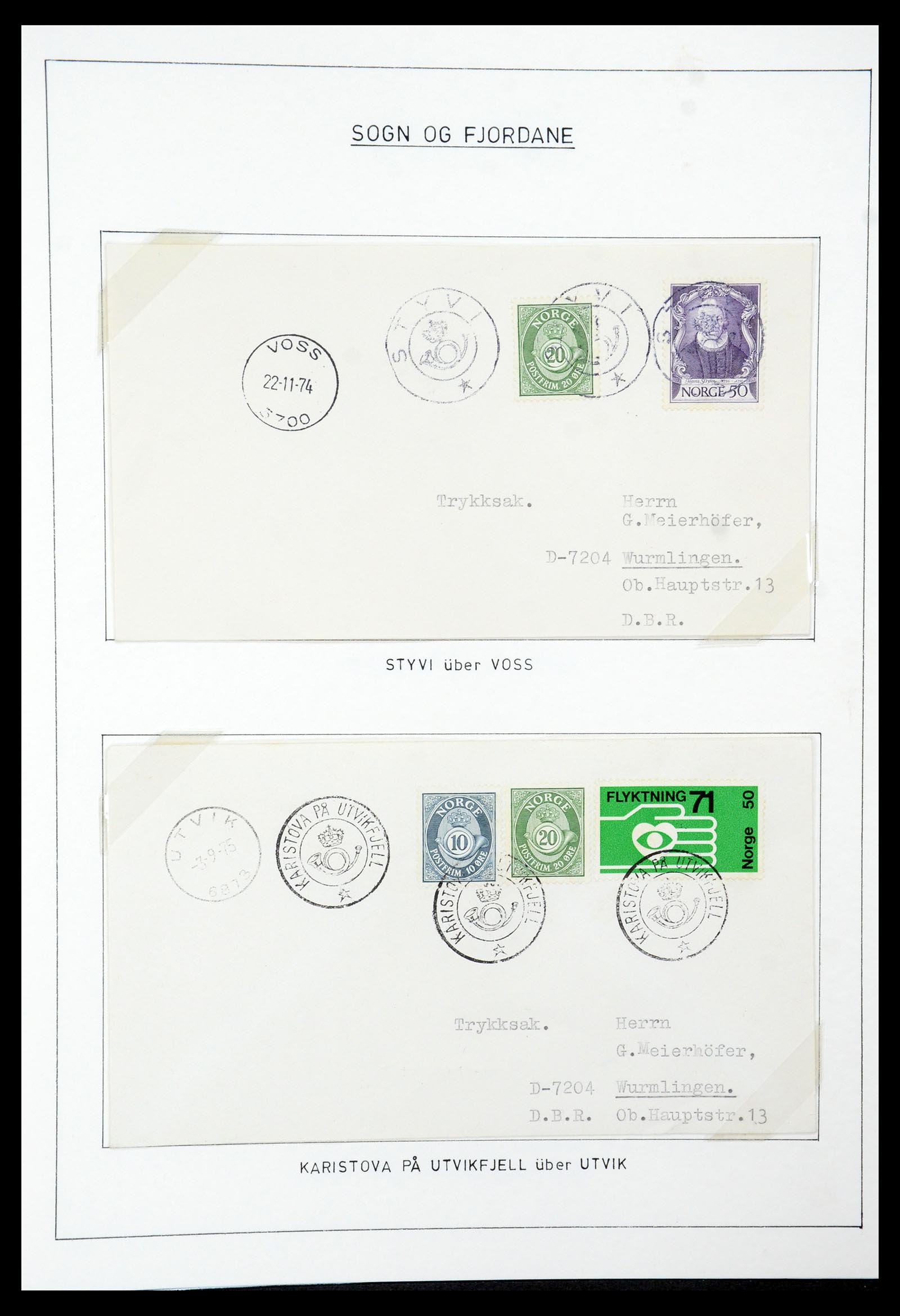 35263 093 - Postzegelverzameling 35263 Noorwegen brieven 1937-1987.