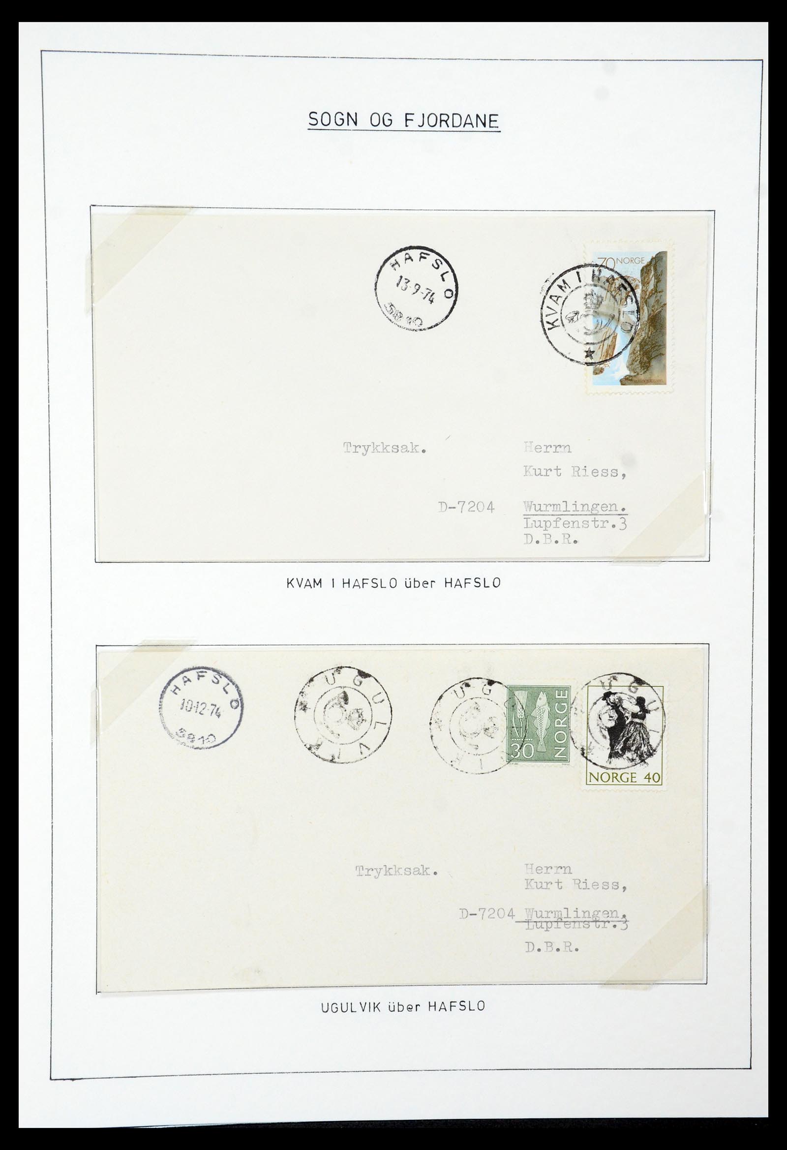 35263 095 - Postzegelverzameling 35263 Noorwegen brieven 1937-1987.
