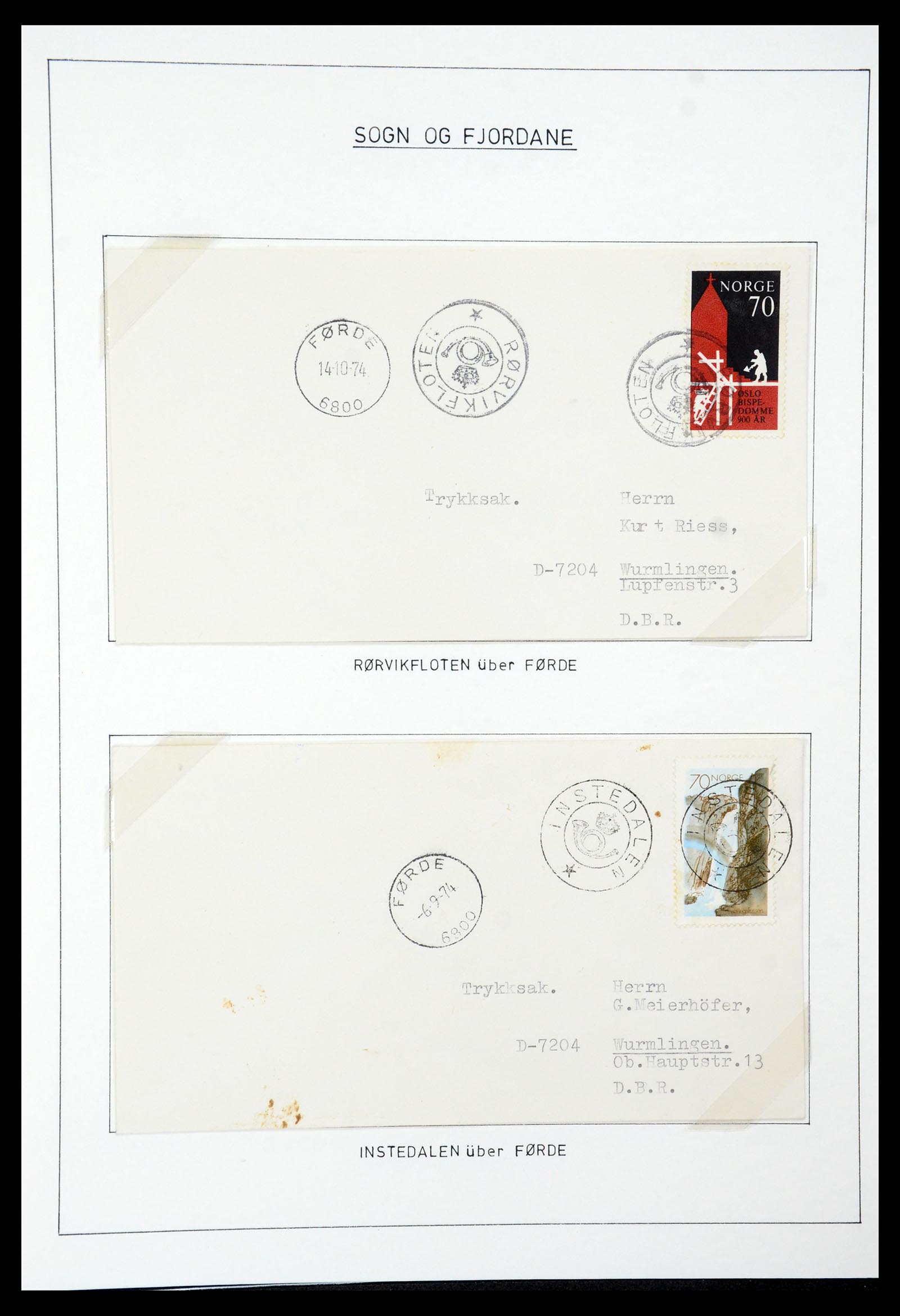 35263 096 - Postzegelverzameling 35263 Noorwegen brieven 1937-1987.