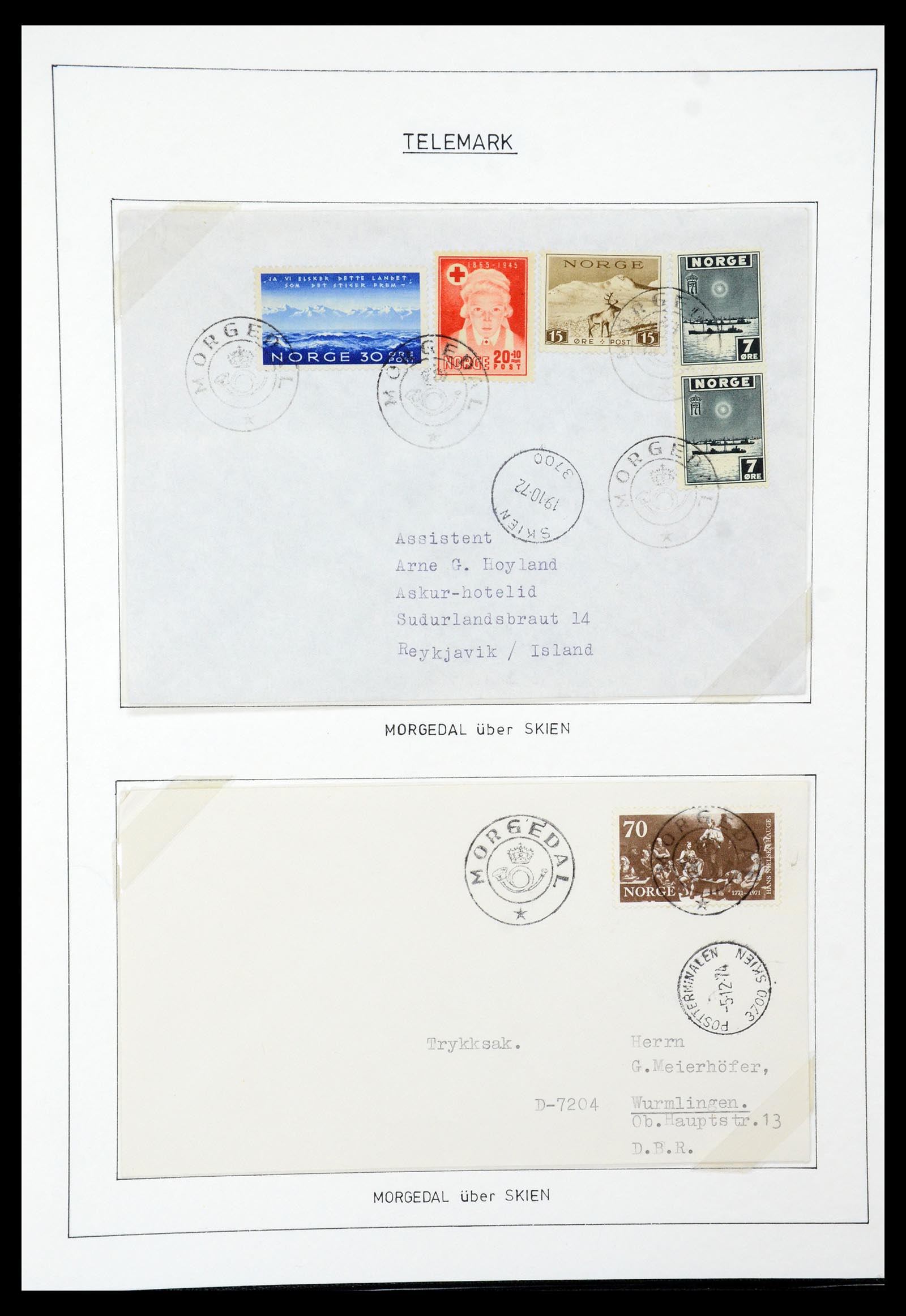 35263 101 - Postzegelverzameling 35263 Noorwegen brieven 1937-1987.