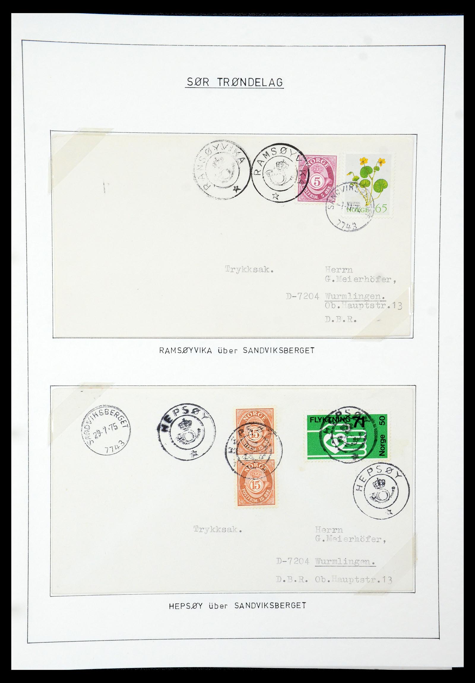 35263 115 - Postzegelverzameling 35263 Noorwegen brieven 1937-1987.