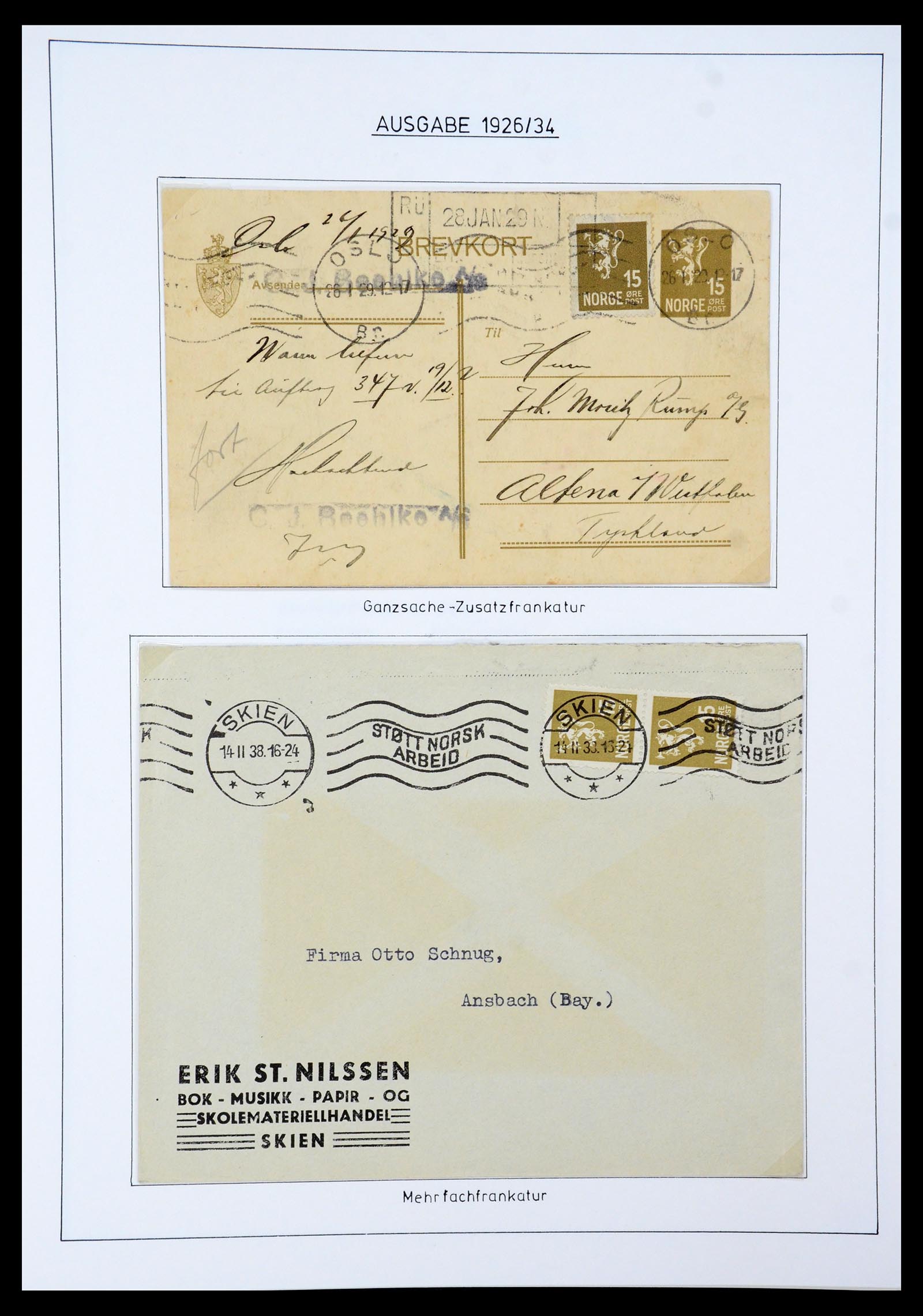 35265 010 - Postzegelverzameling 35265 Noorwegen 1922-1944.
