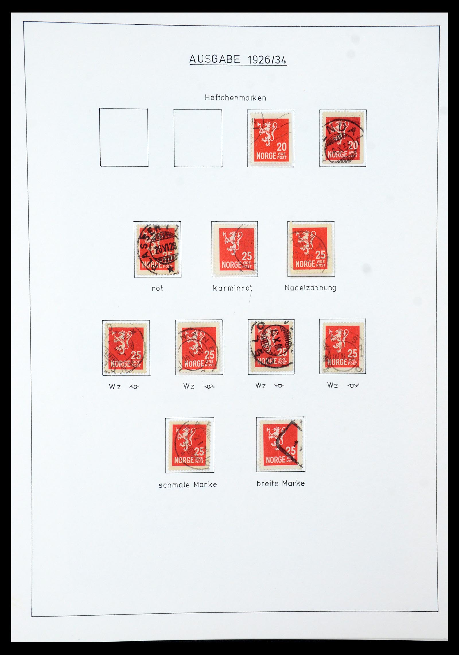 35265 013 - Postzegelverzameling 35265 Noorwegen 1922-1944.