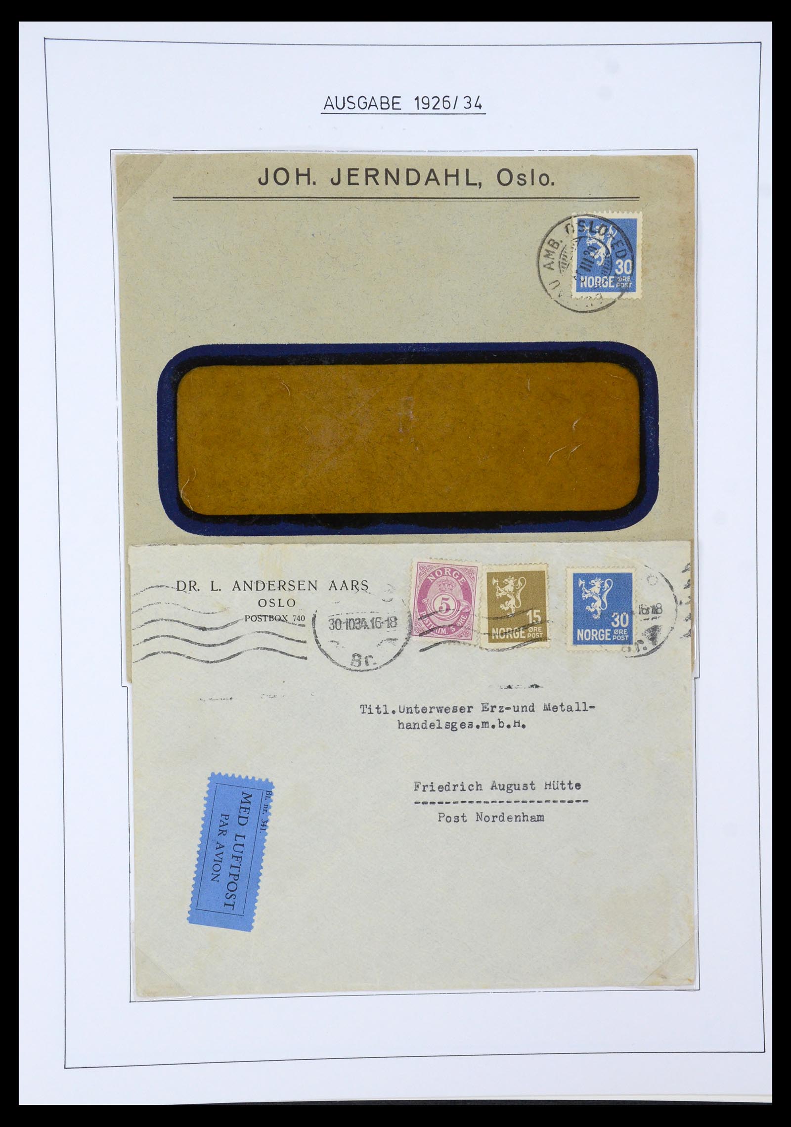 35265 017 - Postzegelverzameling 35265 Noorwegen 1922-1944.