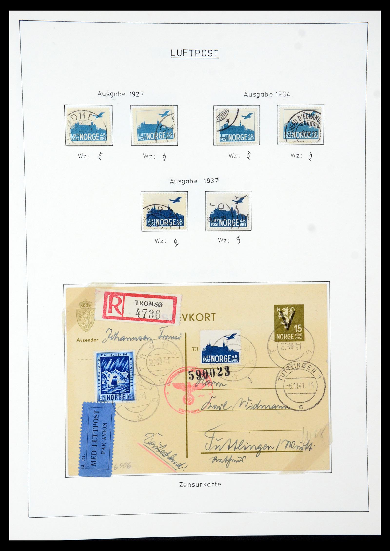35265 037 - Postzegelverzameling 35265 Noorwegen 1922-1944.