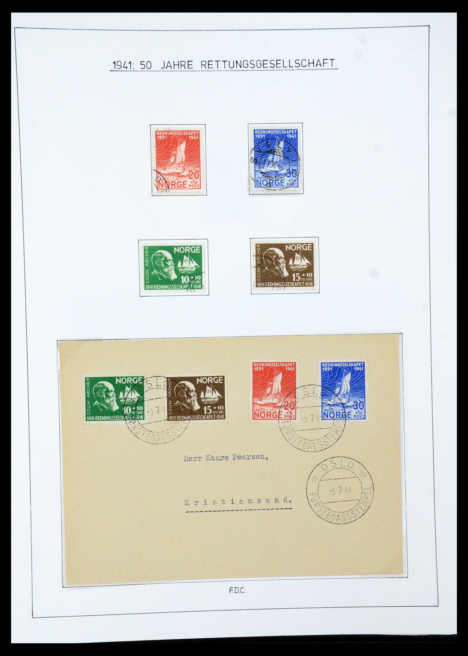 35265 051 - Postzegelverzameling 35265 Noorwegen 1922-1944.