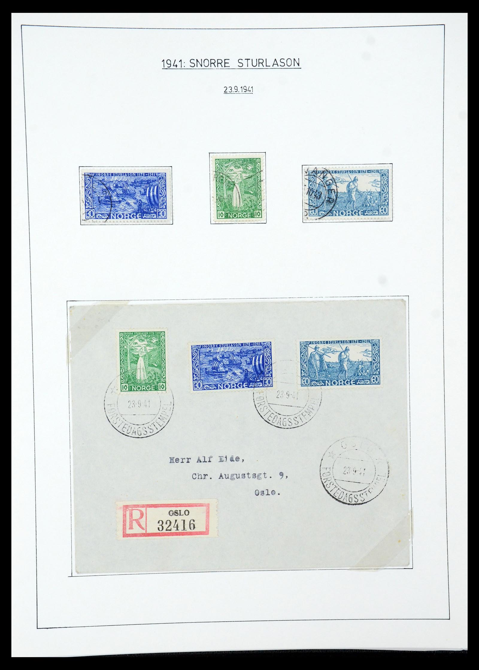 35265 053 - Postzegelverzameling 35265 Noorwegen 1922-1944.