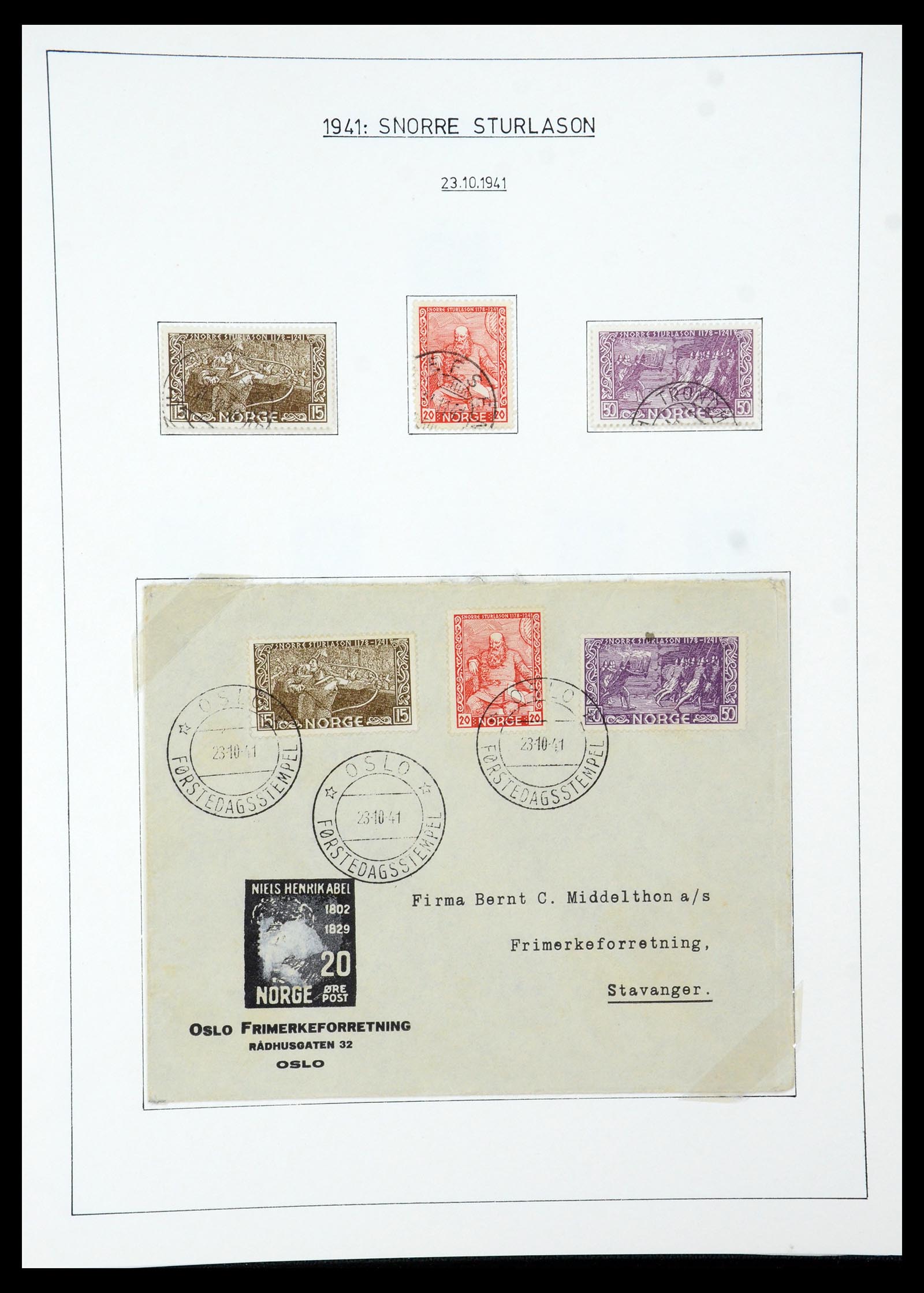 35265 054 - Postzegelverzameling 35265 Noorwegen 1922-1944.