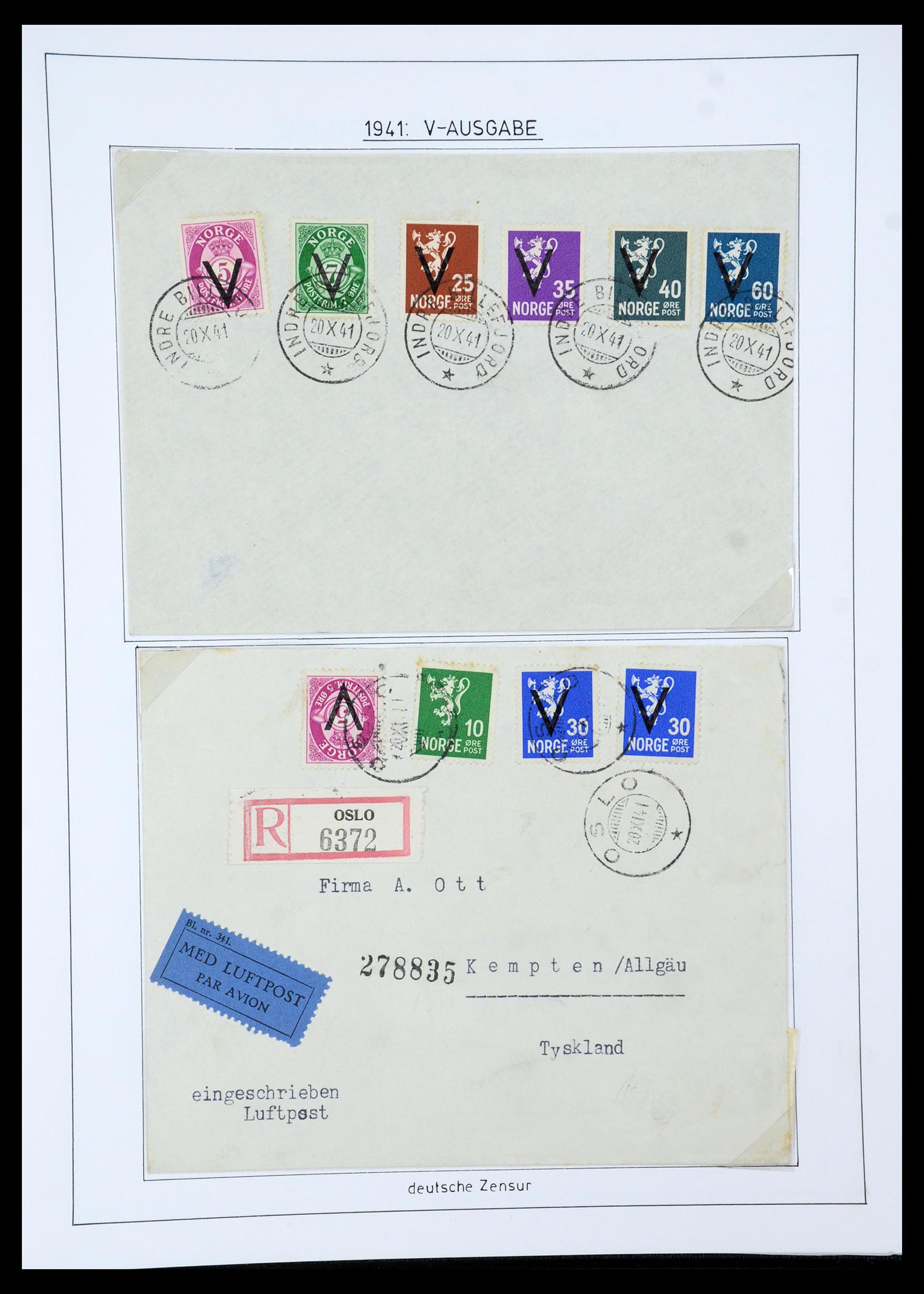 35265 057 - Postzegelverzameling 35265 Noorwegen 1922-1944.