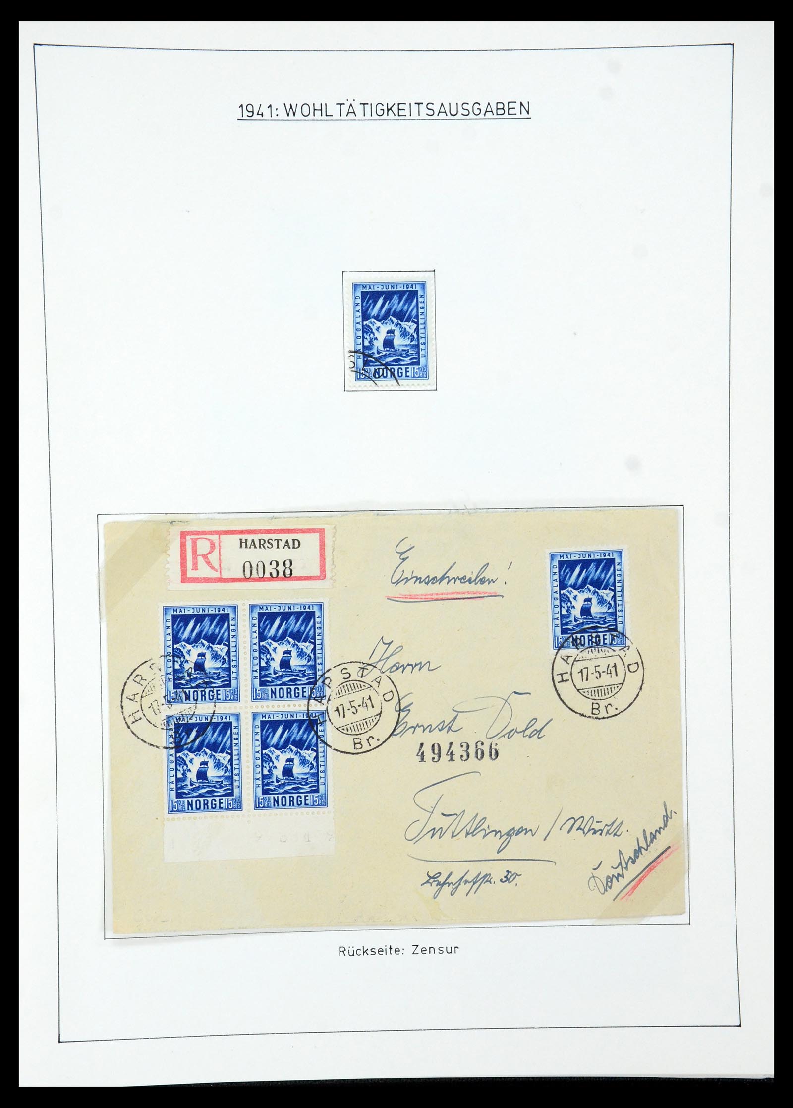 35265 058 - Postzegelverzameling 35265 Noorwegen 1922-1944.
