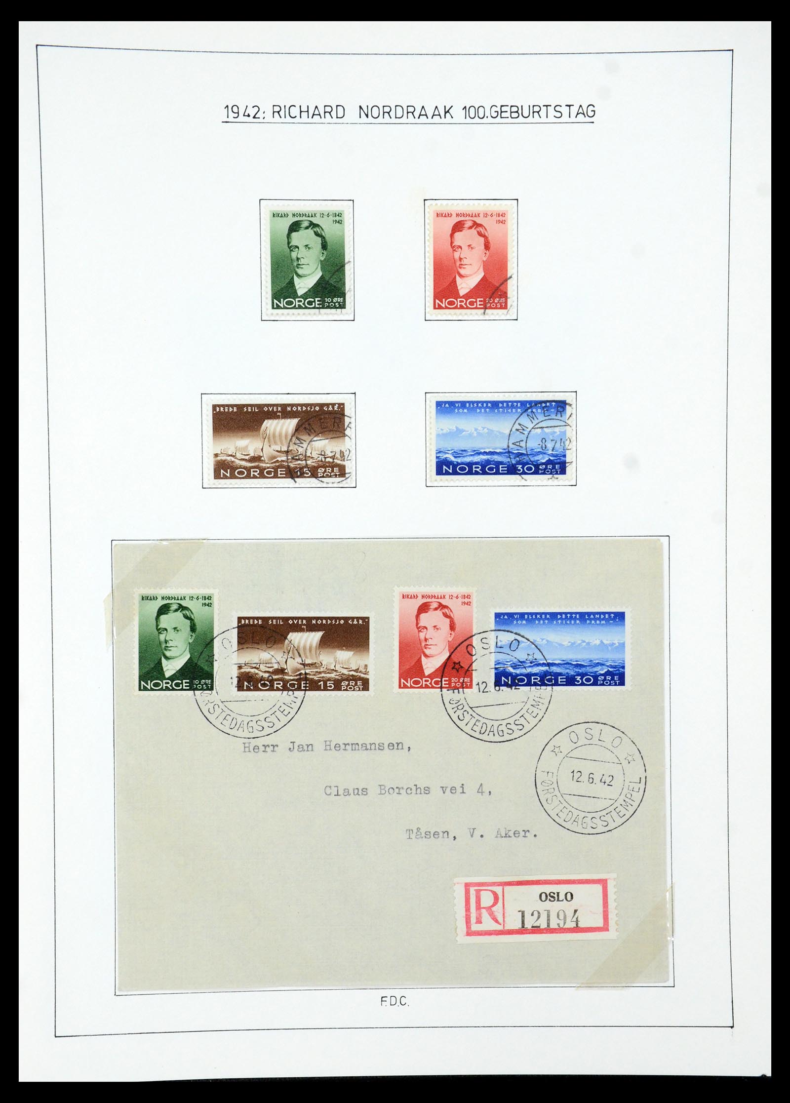 35265 059 - Postzegelverzameling 35265 Noorwegen 1922-1944.
