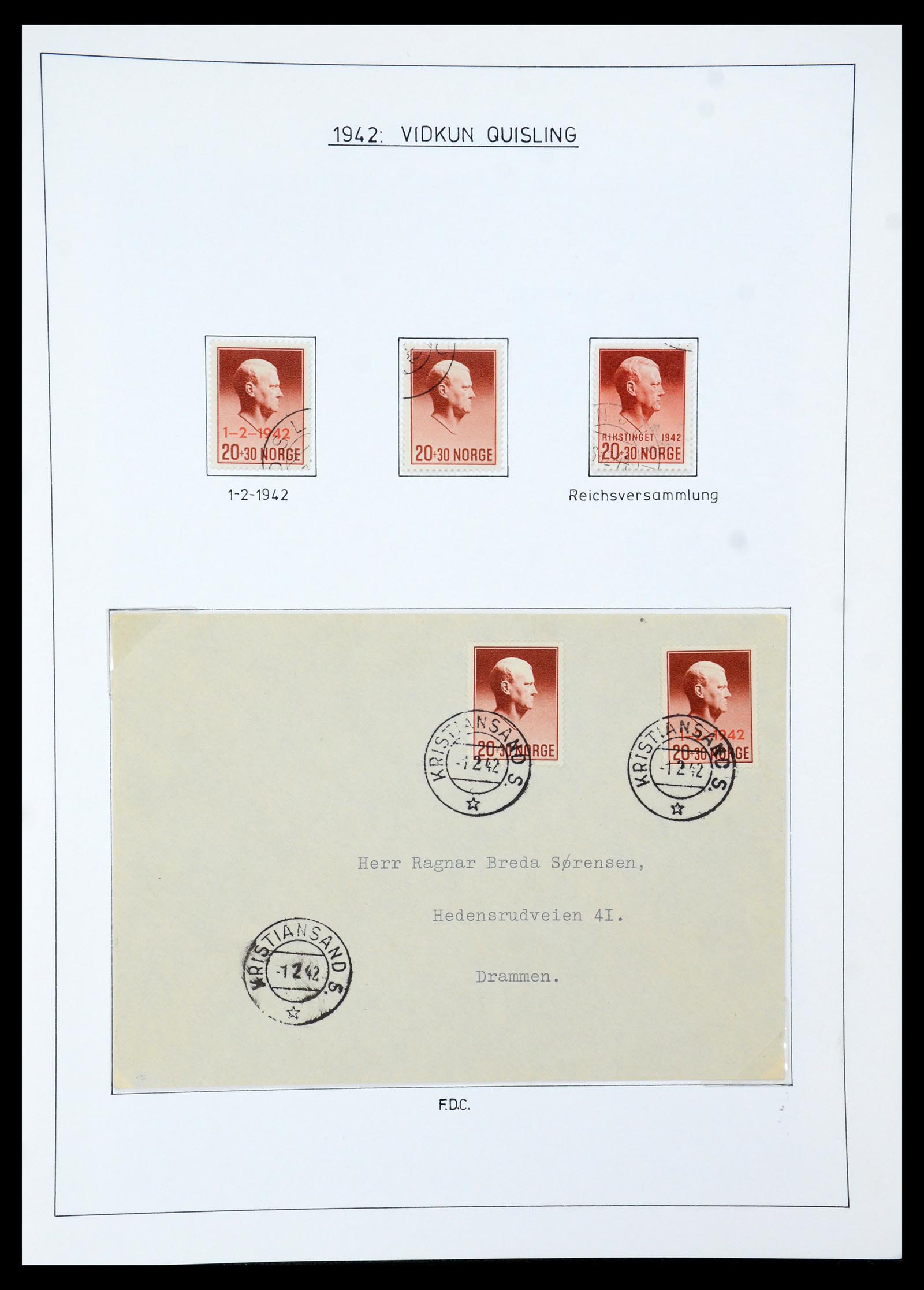 35265 060 - Postzegelverzameling 35265 Noorwegen 1922-1944.