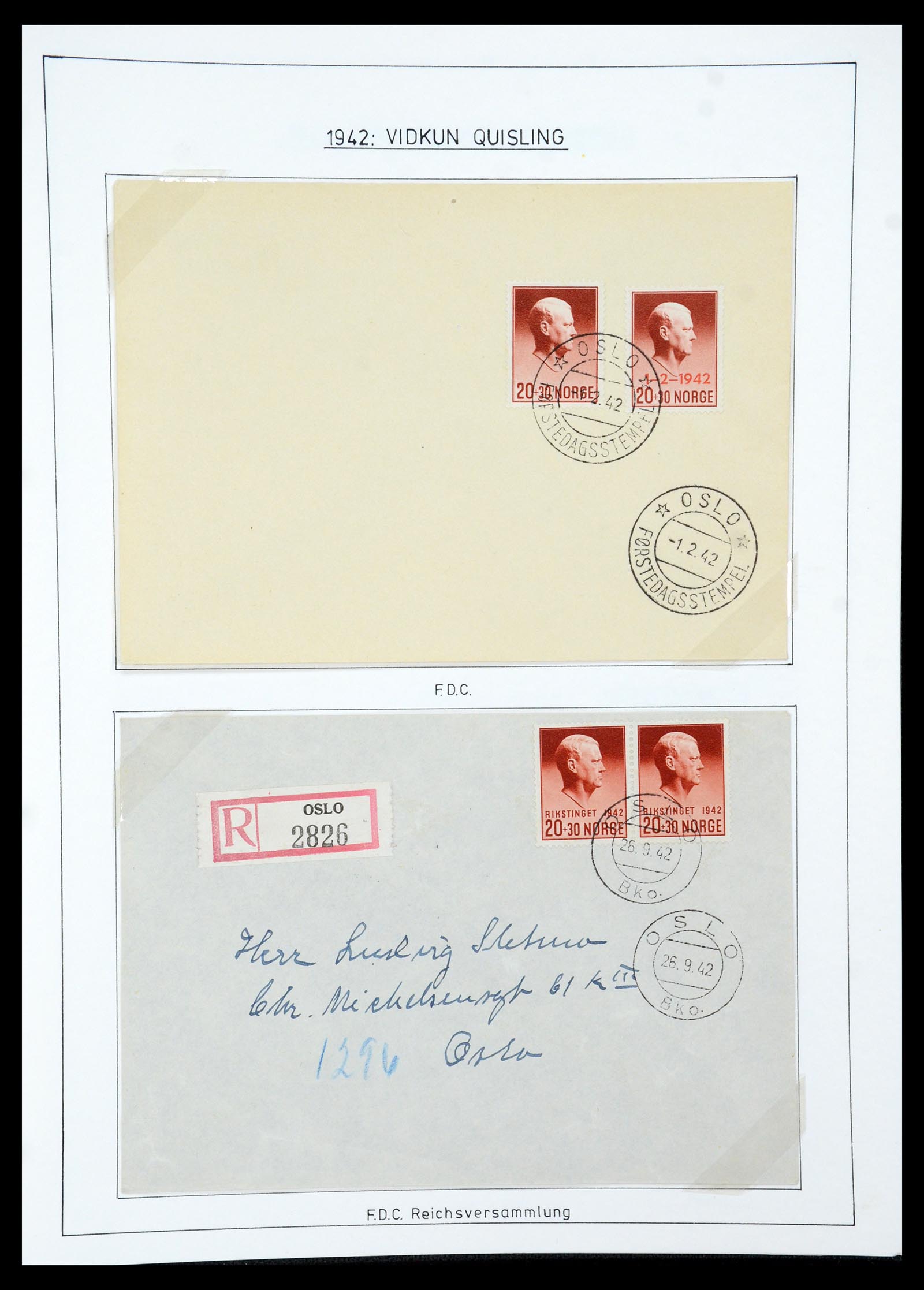 35265 061 - Postzegelverzameling 35265 Noorwegen 1922-1944.