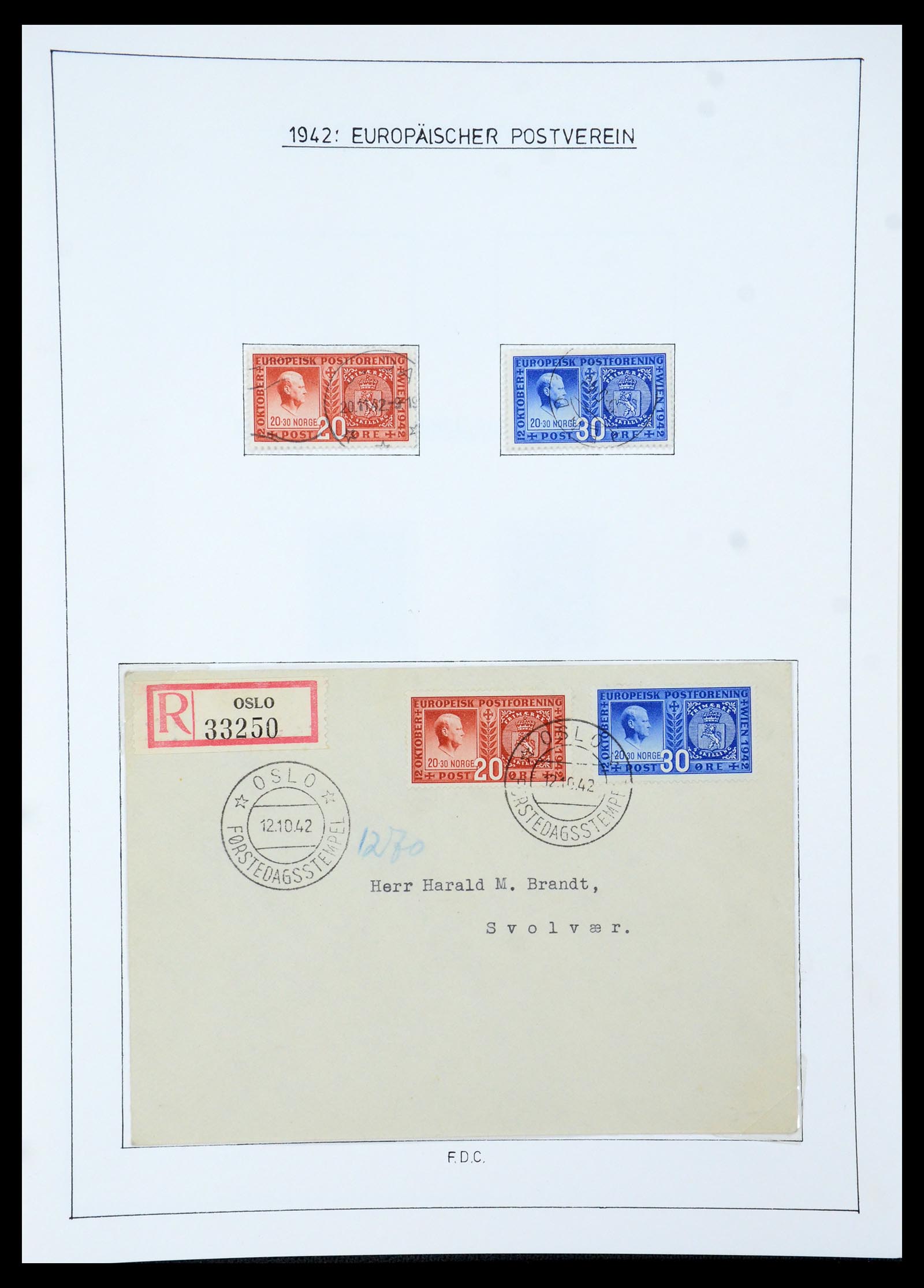 35265 062 - Postzegelverzameling 35265 Noorwegen 1922-1944.