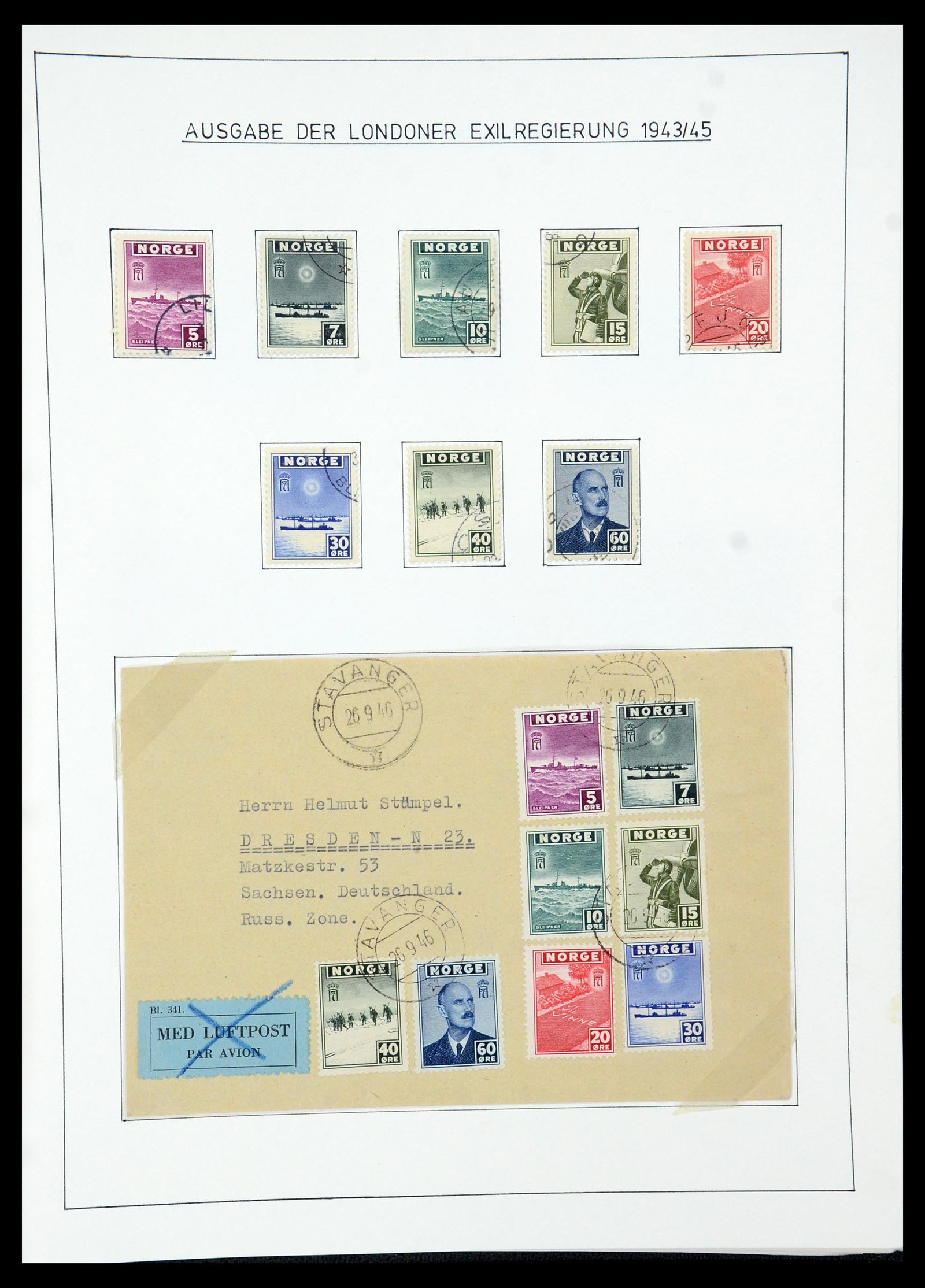 35265 064 - Postzegelverzameling 35265 Noorwegen 1922-1944.