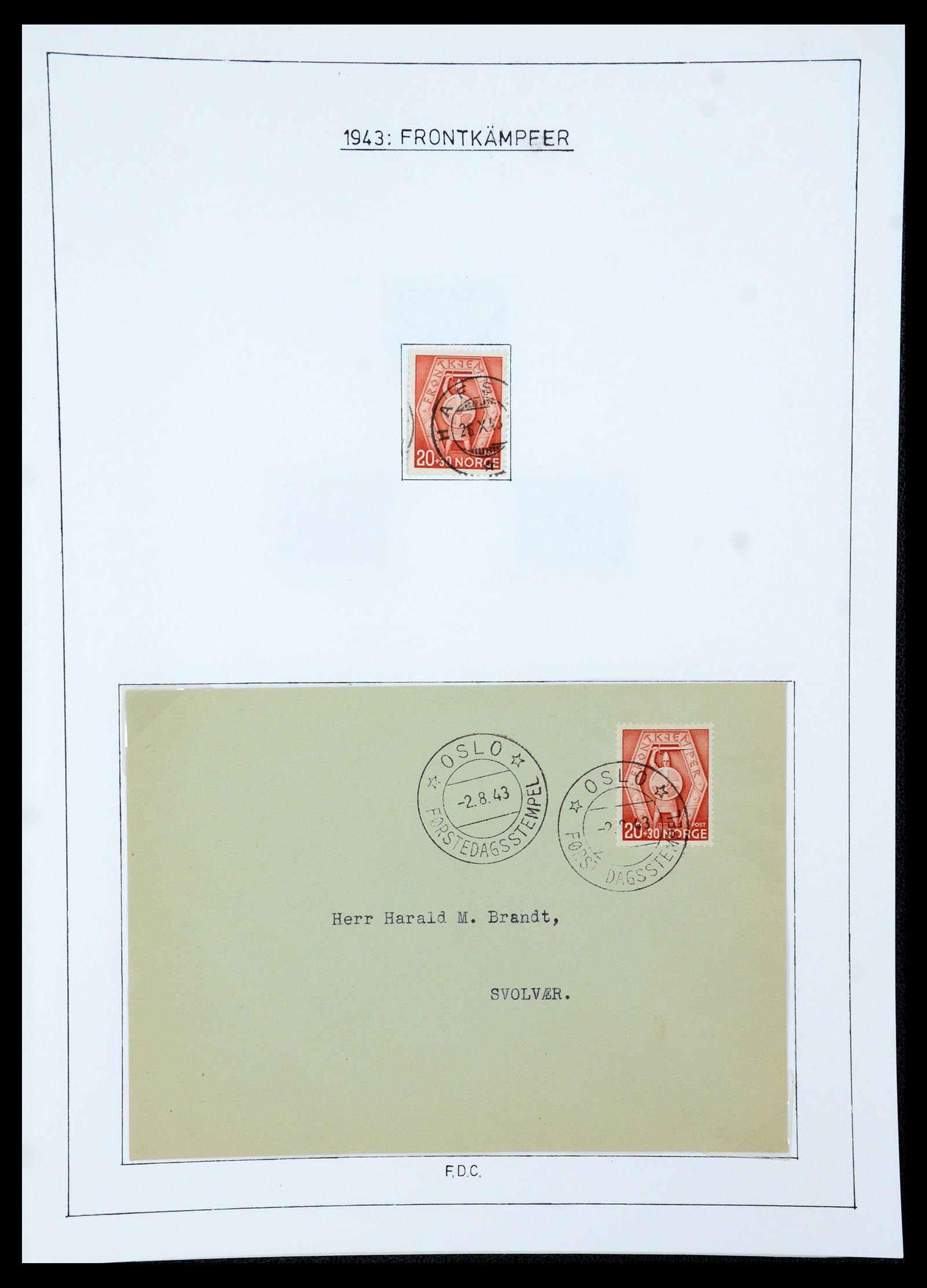 35265 067 - Postzegelverzameling 35265 Noorwegen 1922-1944.