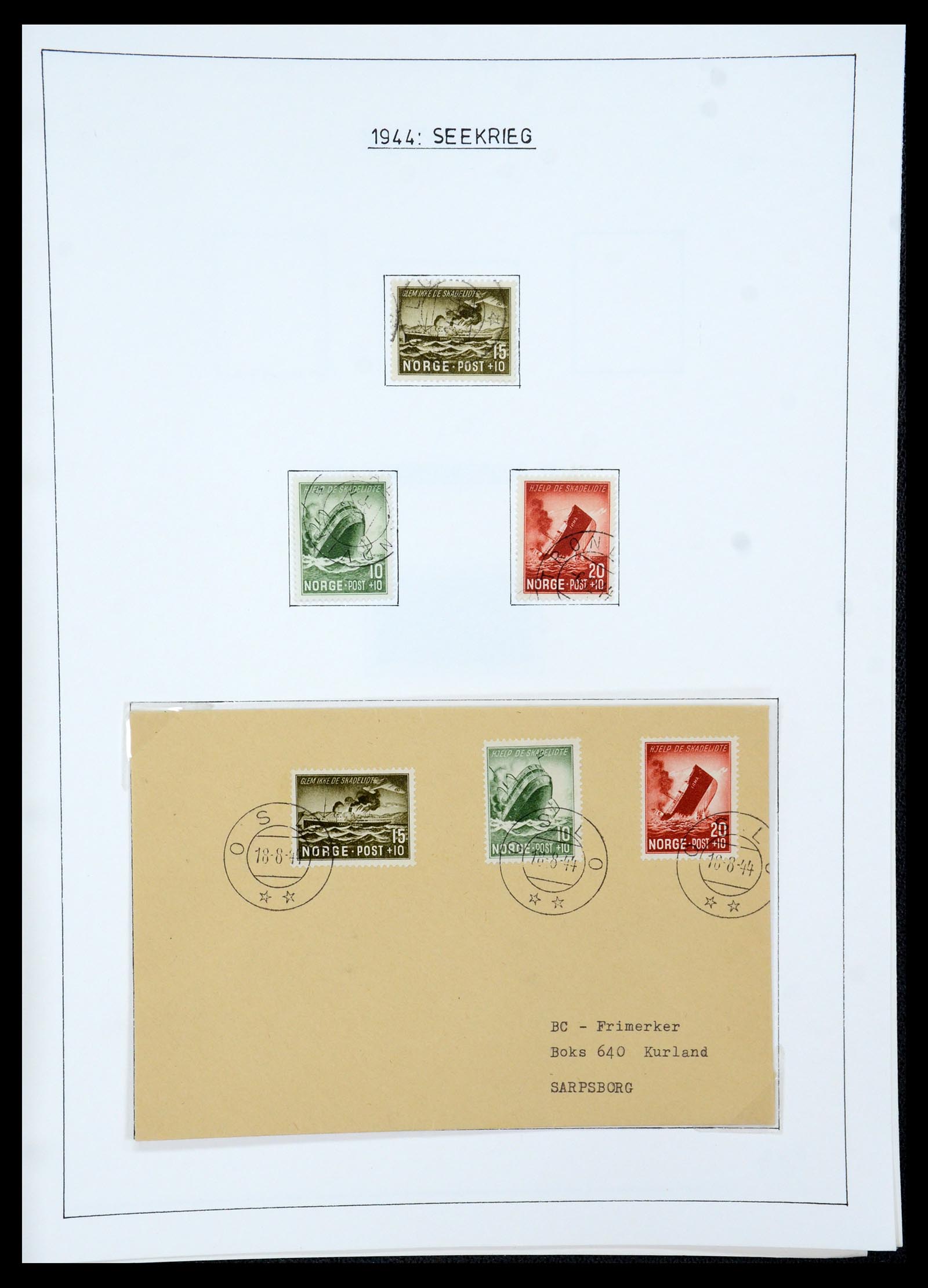 35265 069 - Postzegelverzameling 35265 Noorwegen 1922-1944.