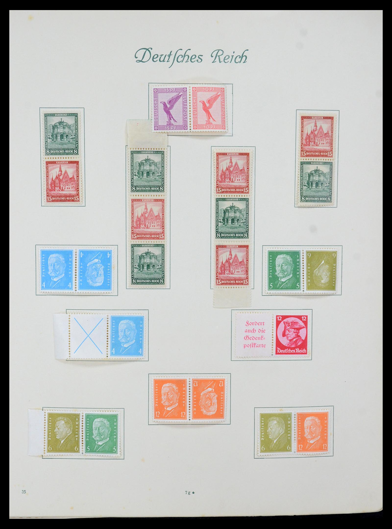 35270 010 - Stamp Collection 35270 German Reich combinations 1912-1941.