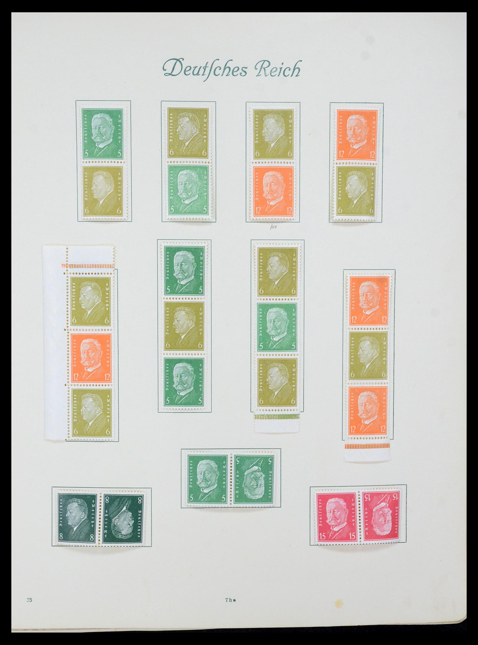 35270 012 - Postzegelverzameling 35270 Duitse Rijk combinaties 1912-1941.
