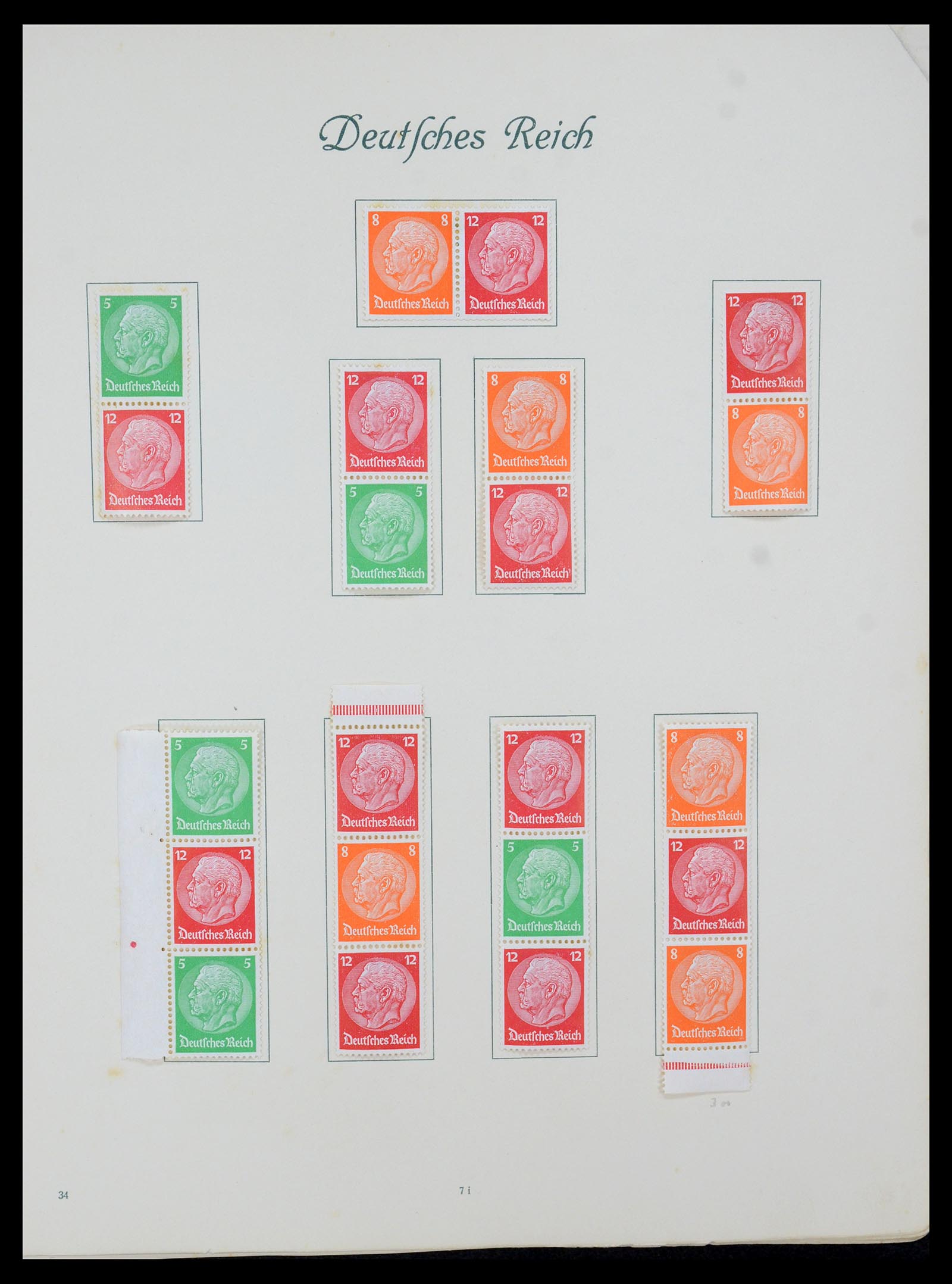 35270 014 - Postzegelverzameling 35270 Duitse Rijk combinaties 1912-1941.