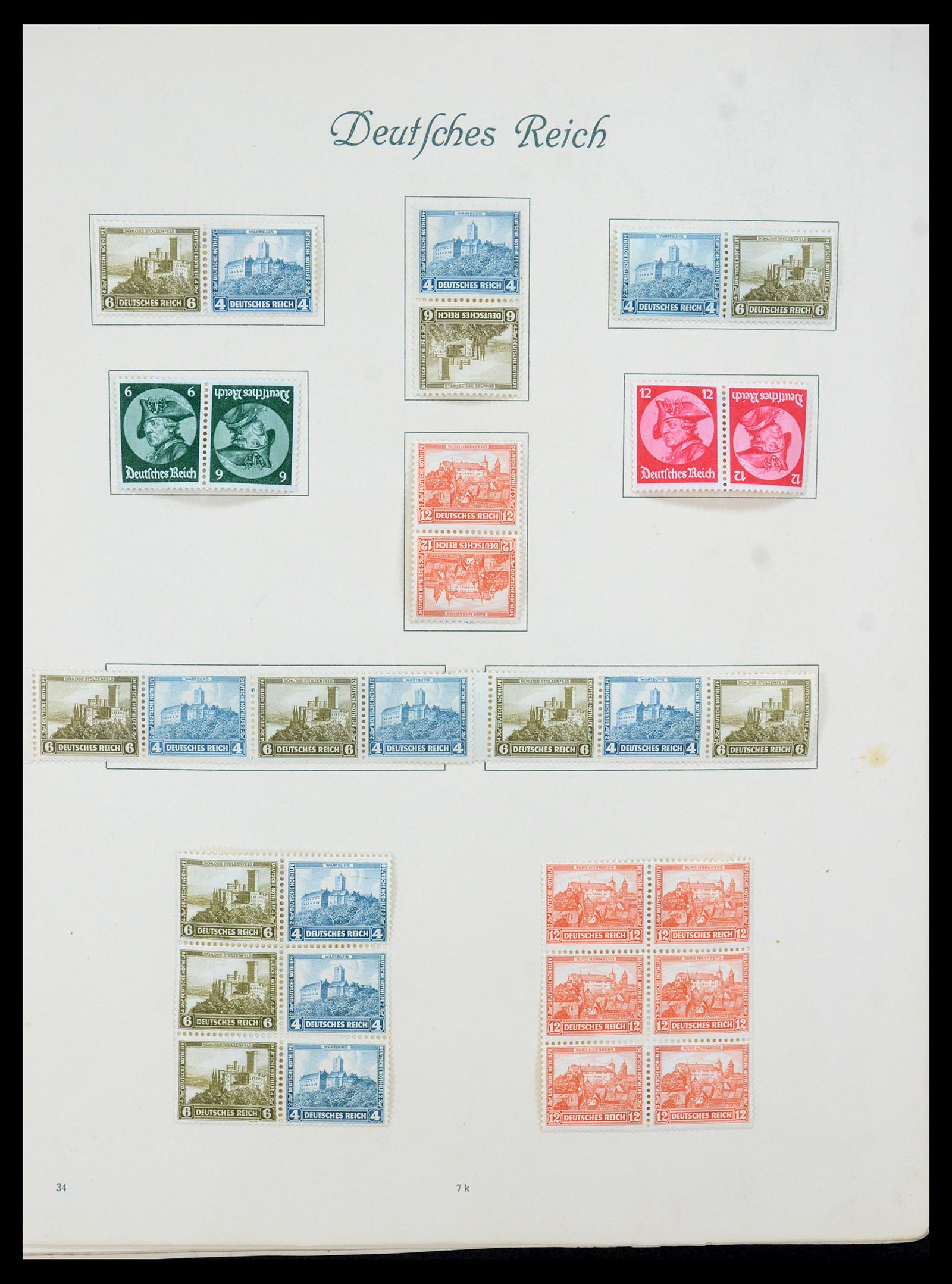 35270 015 - Postzegelverzameling 35270 Duitse Rijk combinaties 1912-1941.
