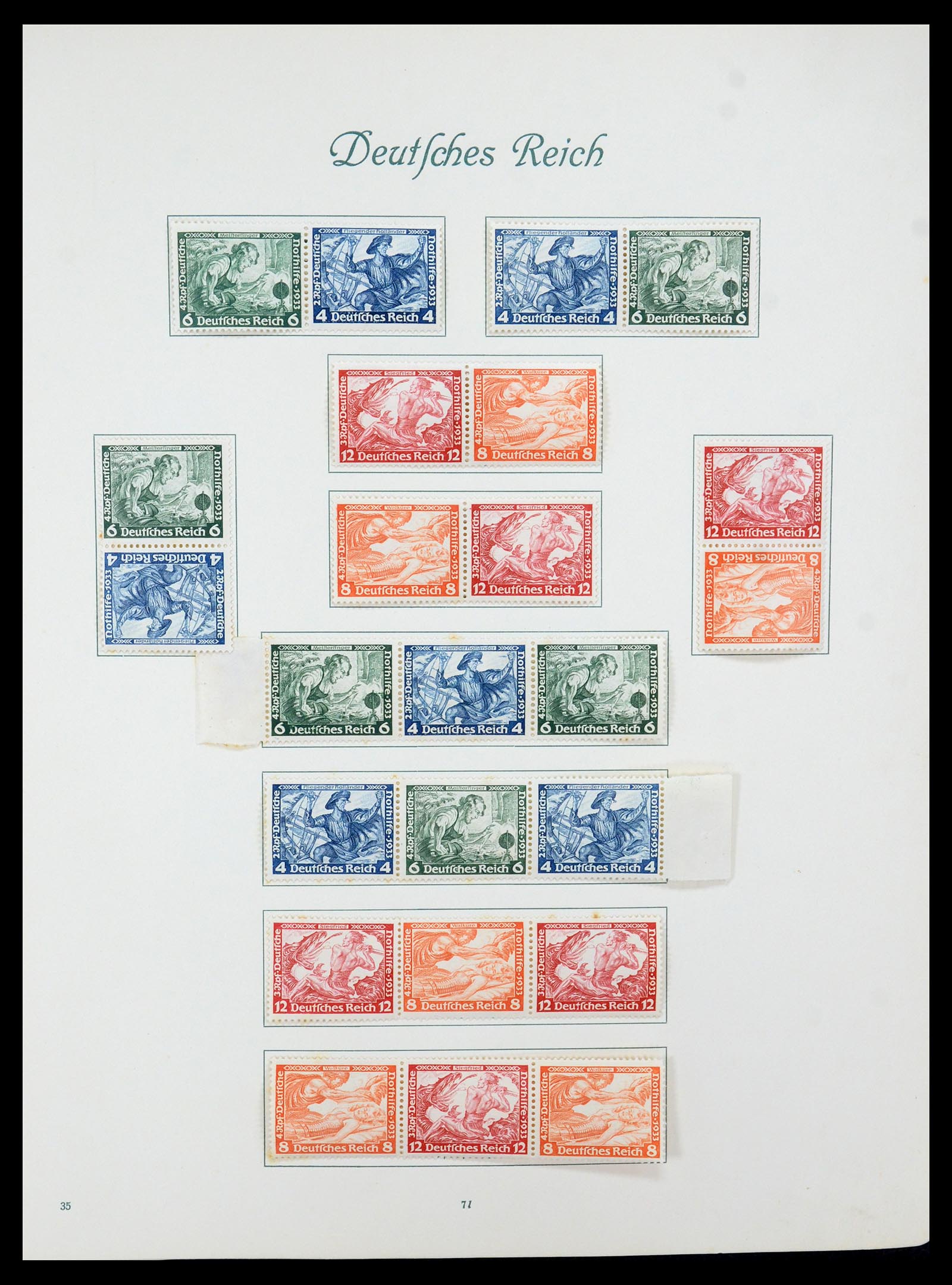 35270 016 - Postzegelverzameling 35270 Duitse Rijk combinaties 1912-1941.