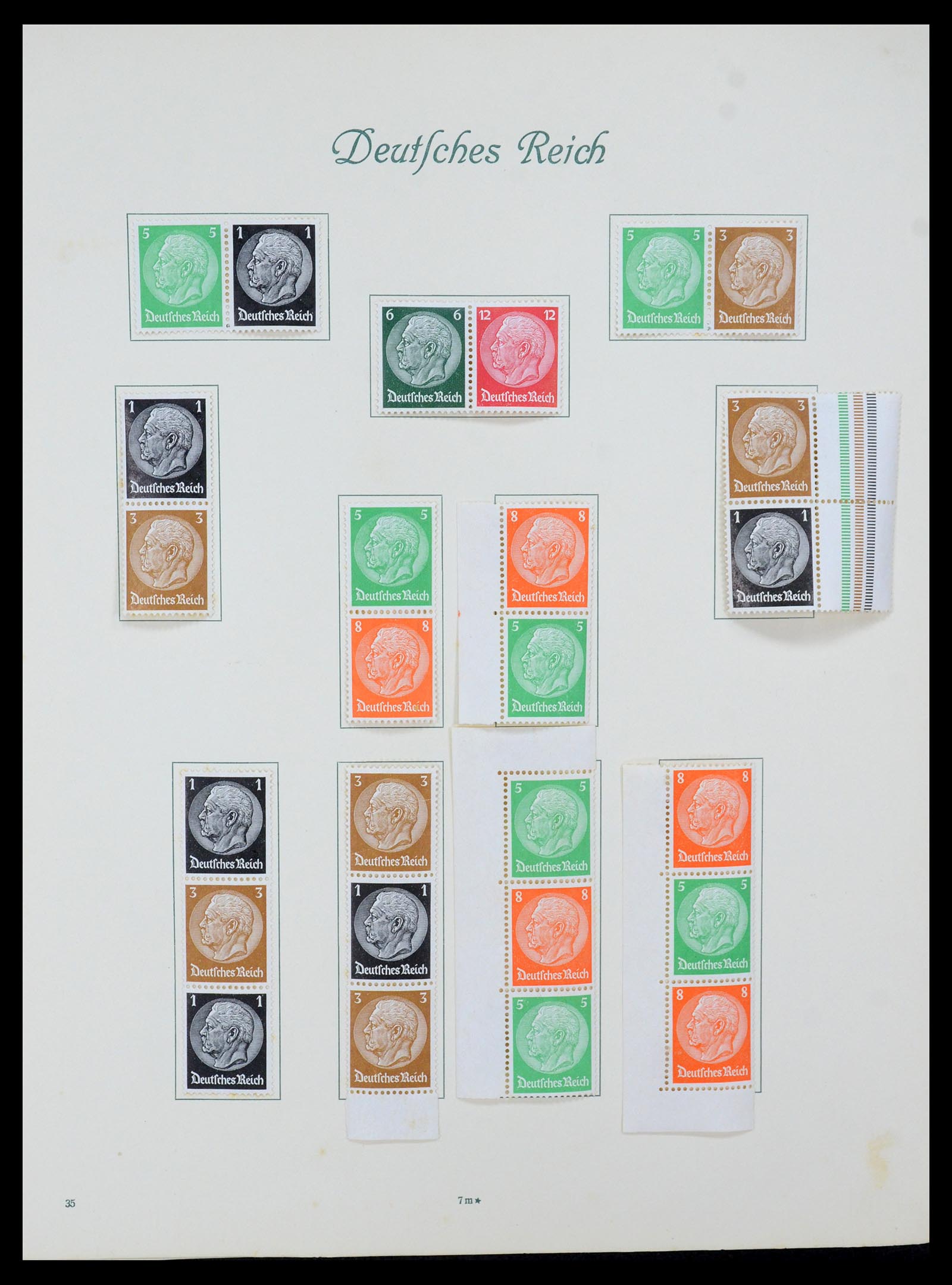 35270 017 - Postzegelverzameling 35270 Duitse Rijk combinaties 1912-1941.