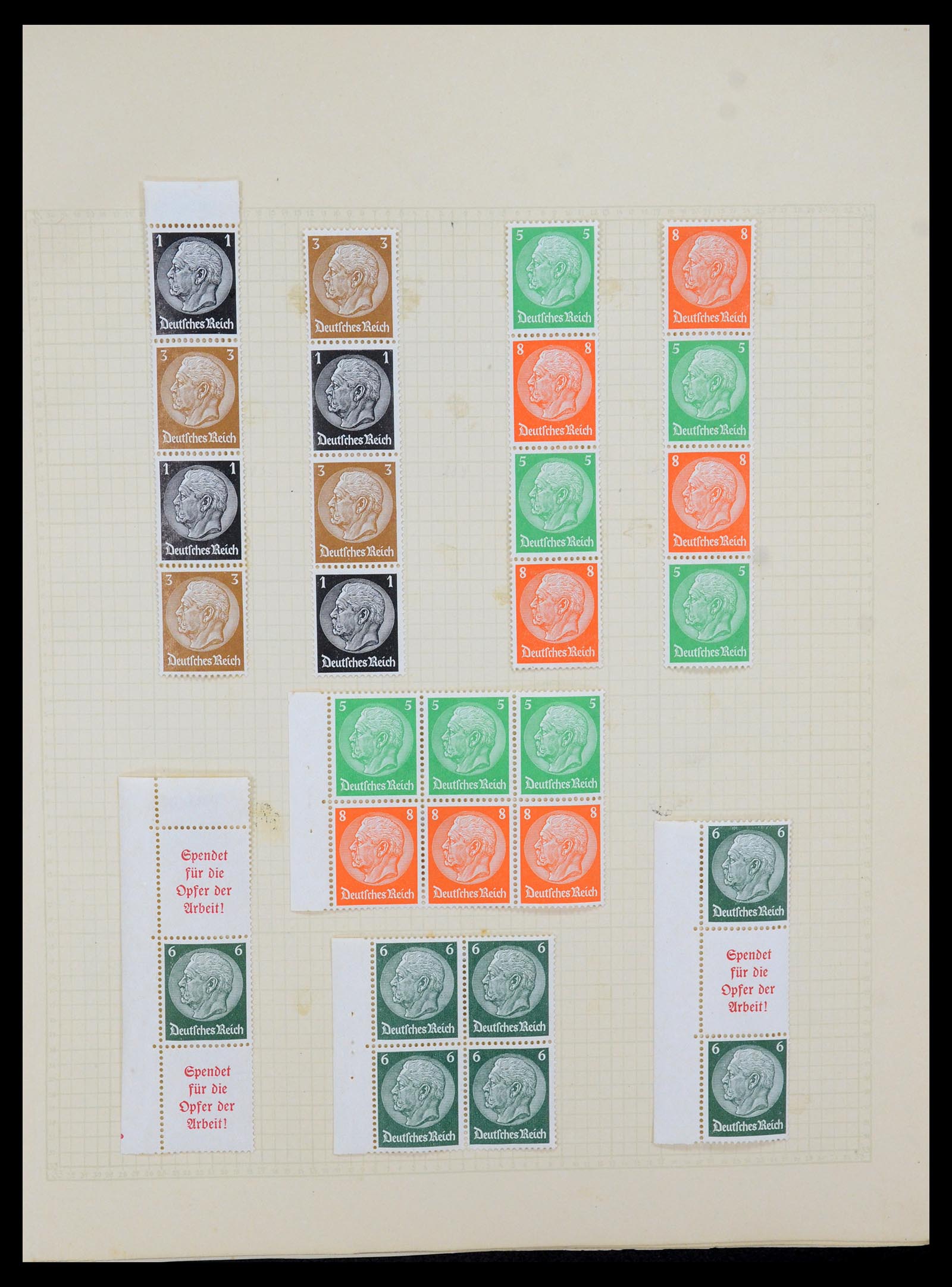 35270 019 - Stamp Collection 35270 German Reich combinations 1912-1941.