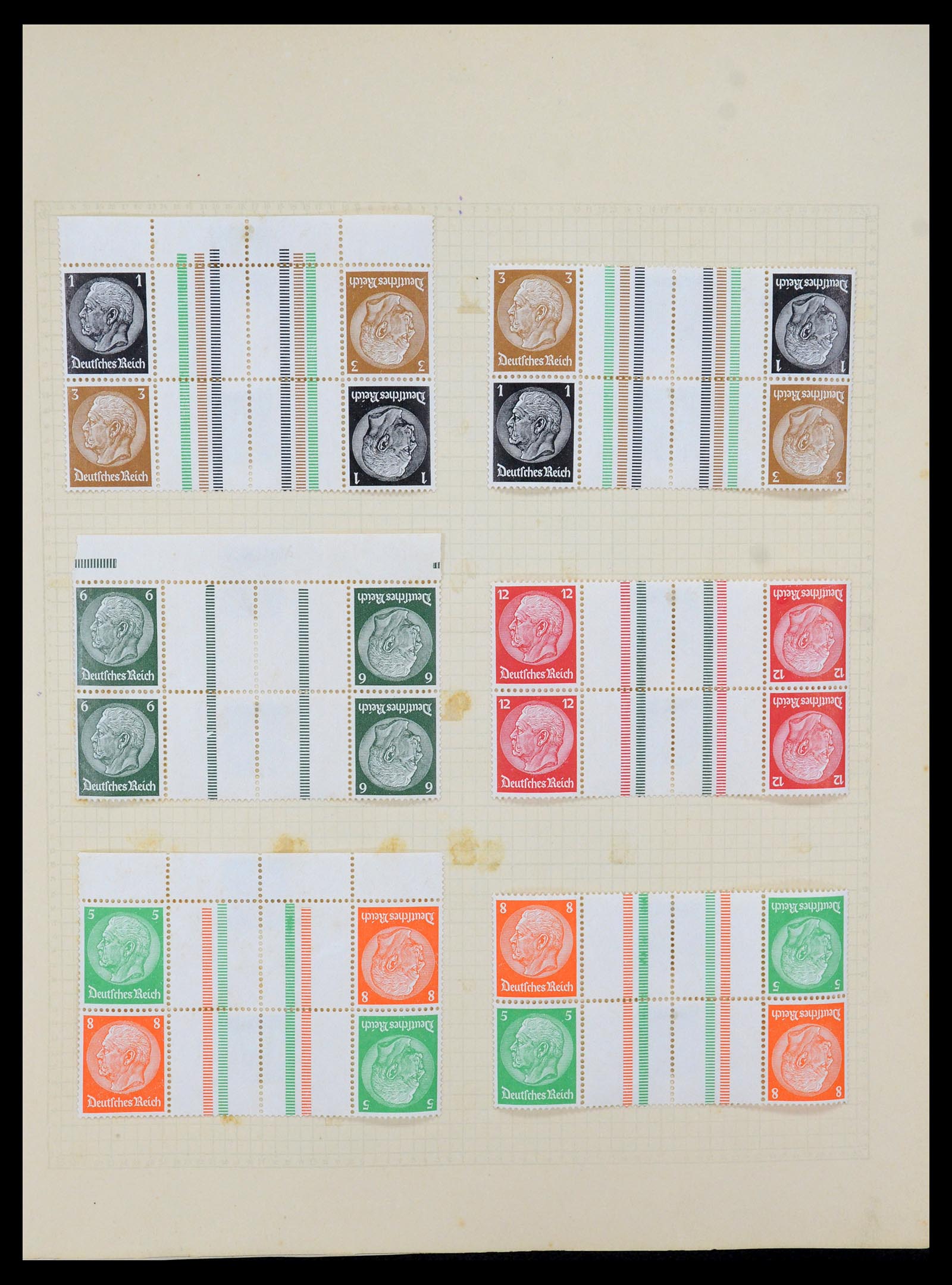 35270 021 - Stamp Collection 35270 German Reich combinations 1912-1941.