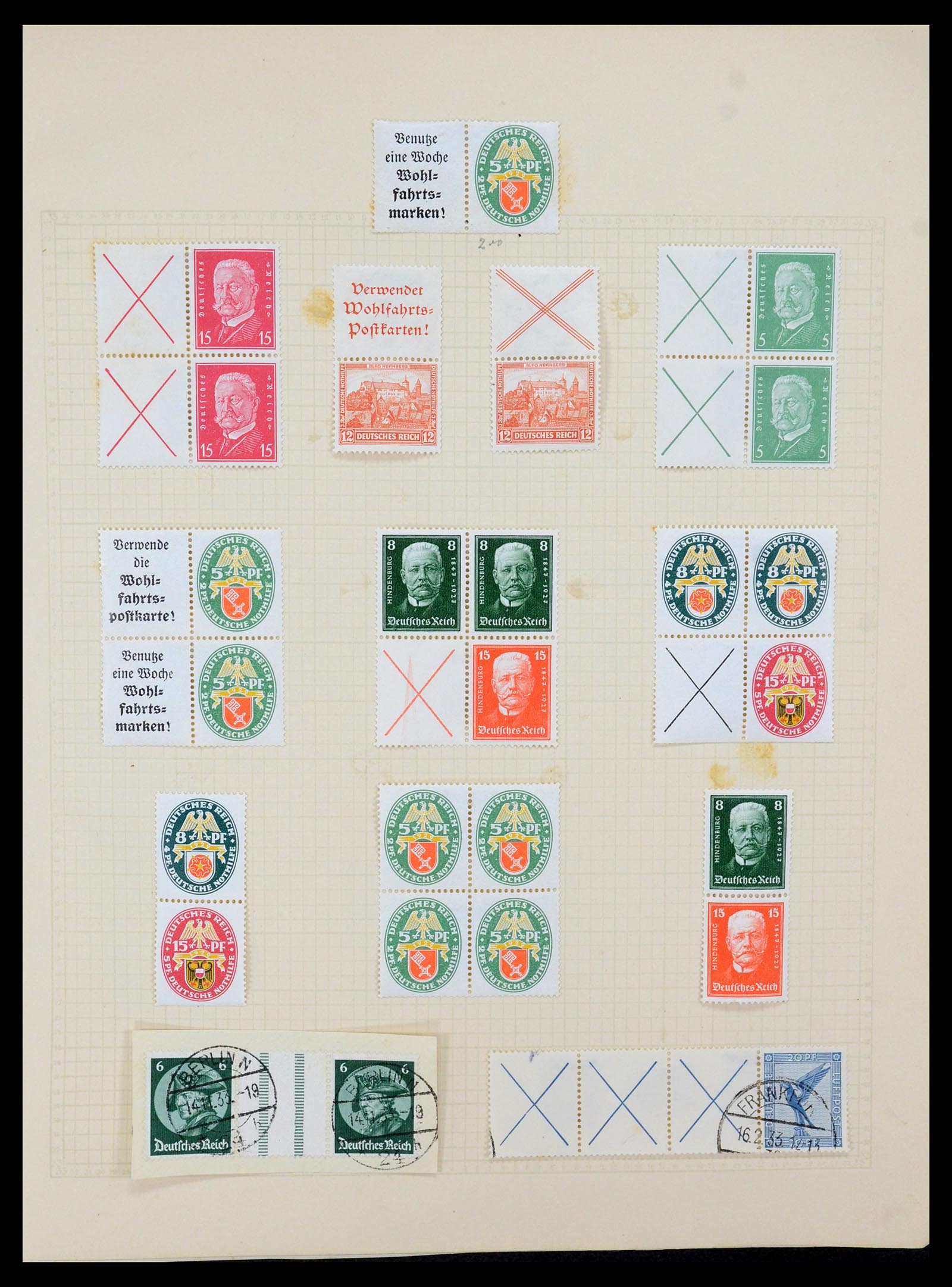 35270 023 - Stamp Collection 35270 German Reich combinations 1912-1941.