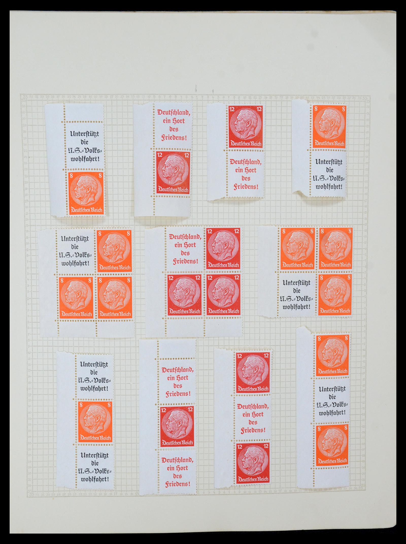 35270 040 - Stamp Collection 35270 German Reich combinations 1912-1941.