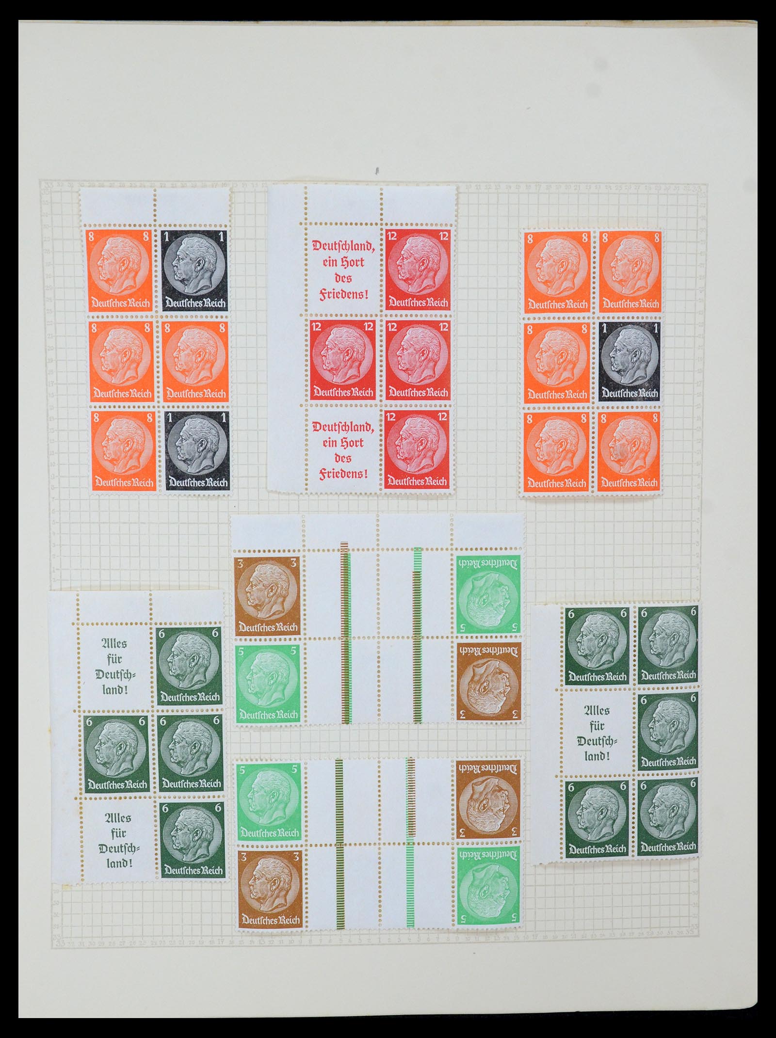 35270 042 - Stamp Collection 35270 German Reich combinations 1912-1941.