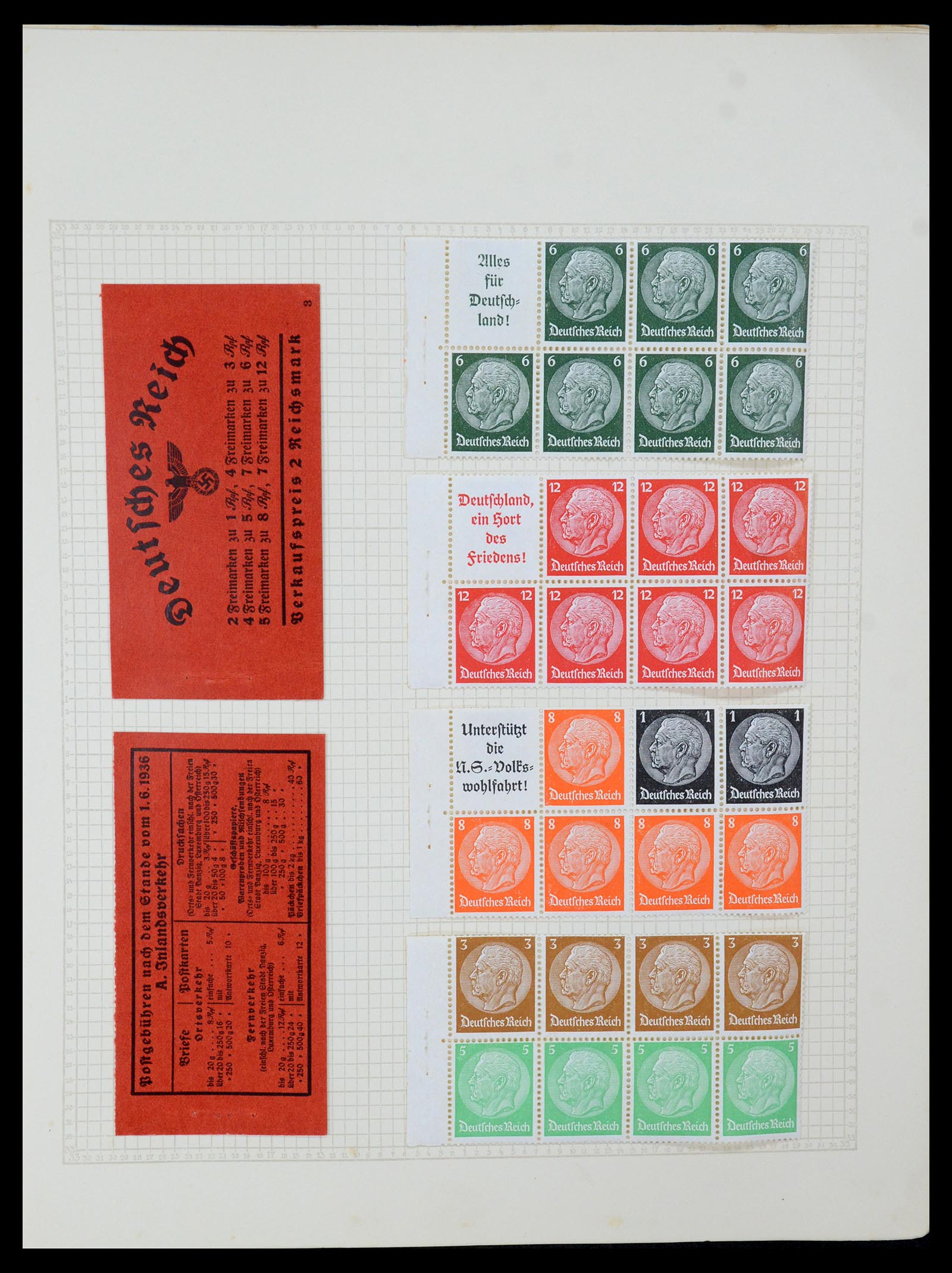 35270 044 - Stamp Collection 35270 German Reich combinations 1912-1941.