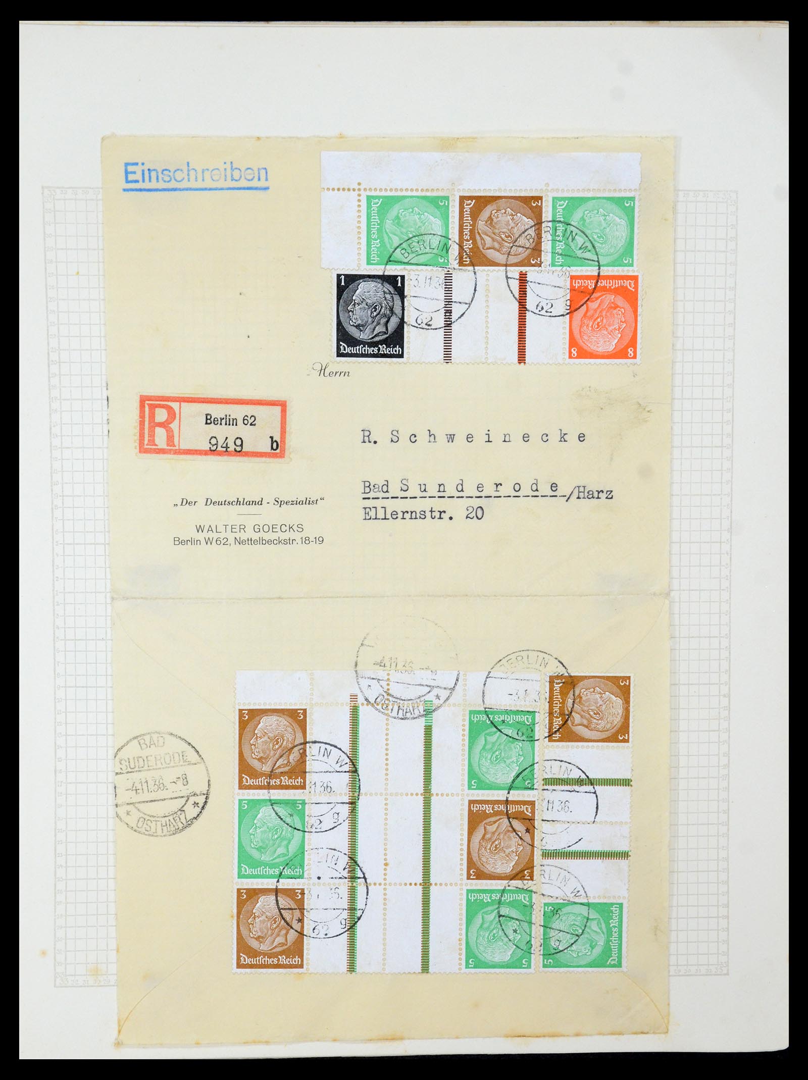 35270 045 - Stamp Collection 35270 German Reich combinations 1912-1941.