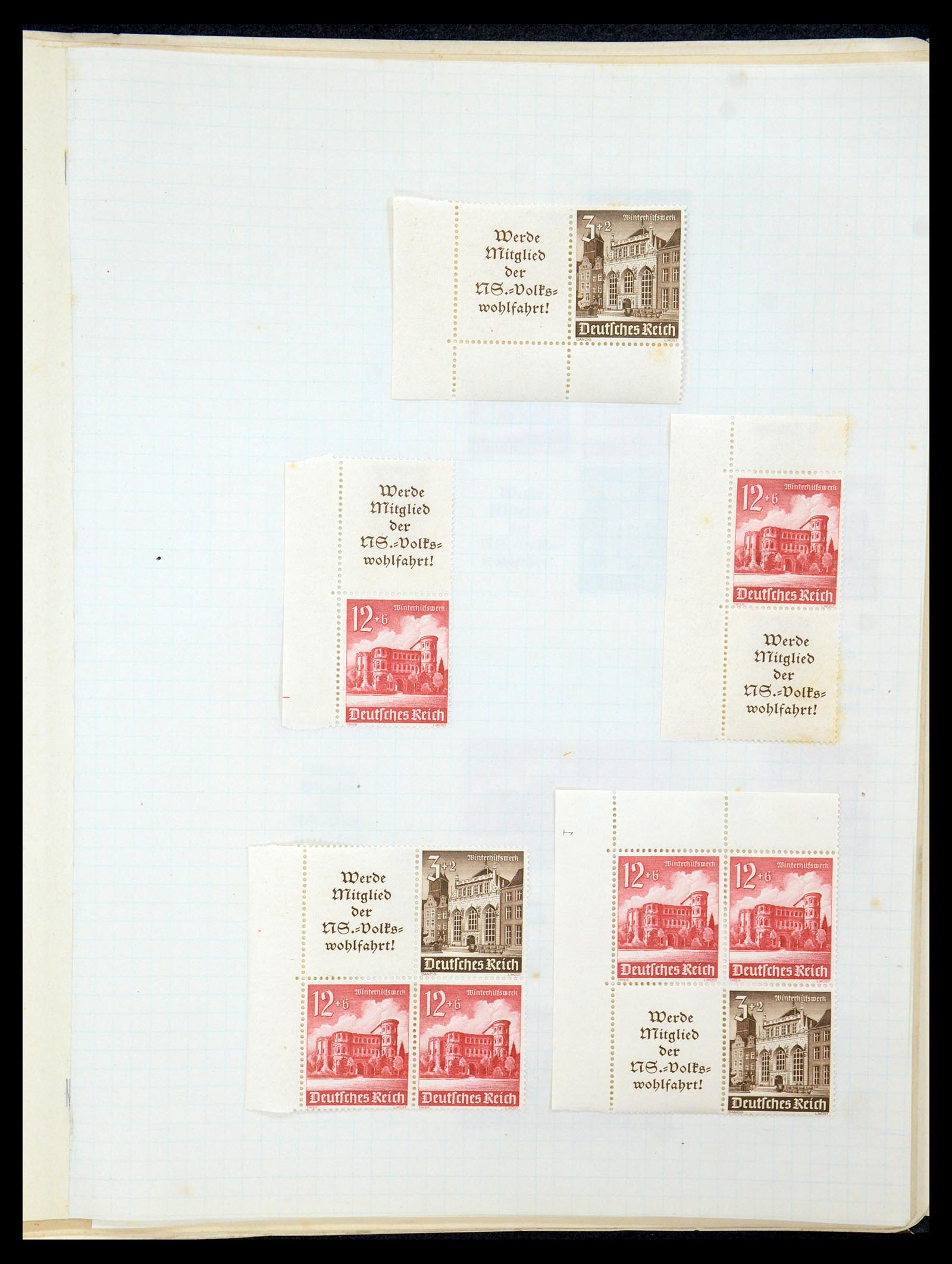 35270 085 - Stamp Collection 35270 German Reich combinations 1912-1941.