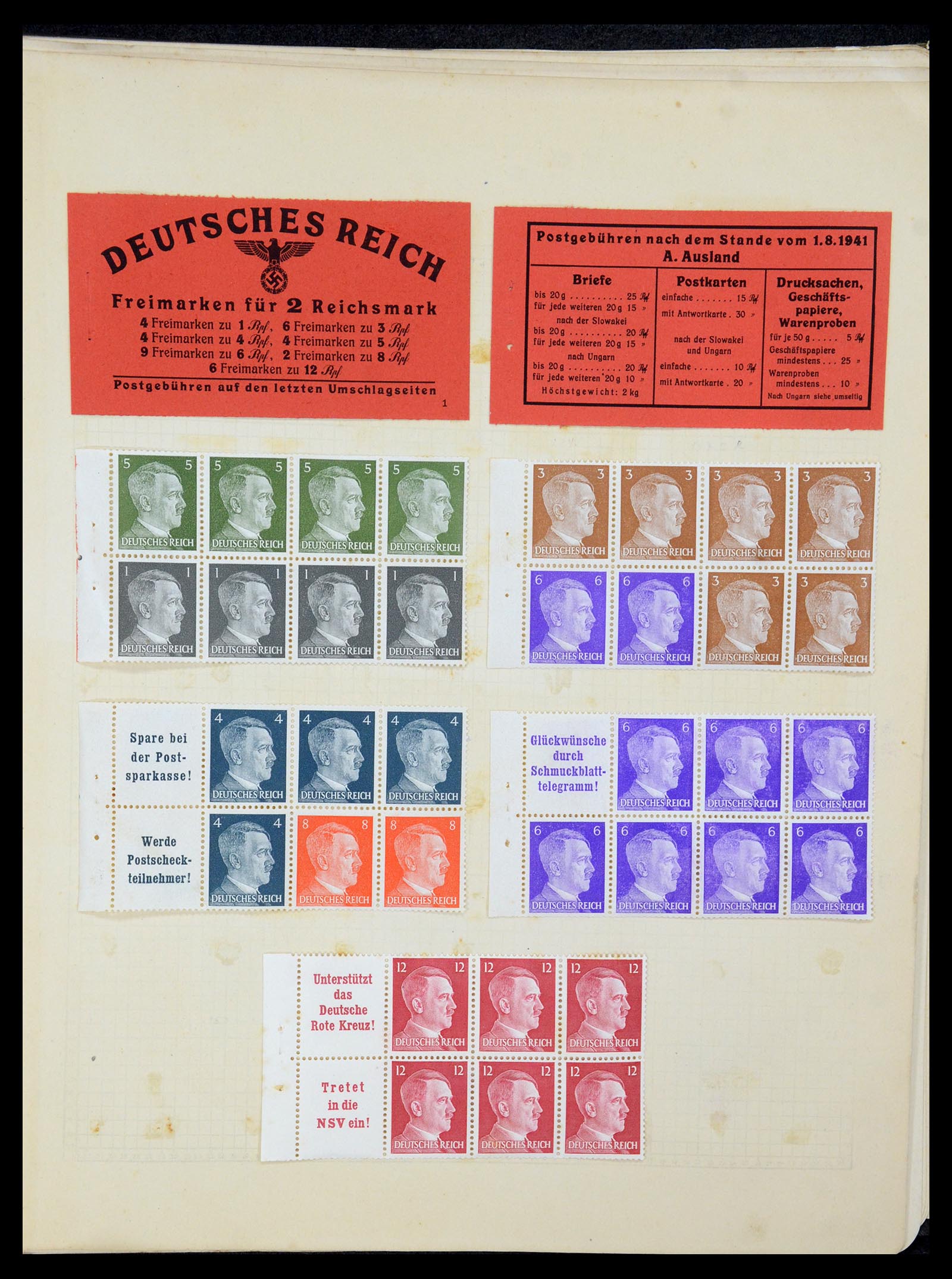 35270 088 - Stamp Collection 35270 German Reich combinations 1912-1941.