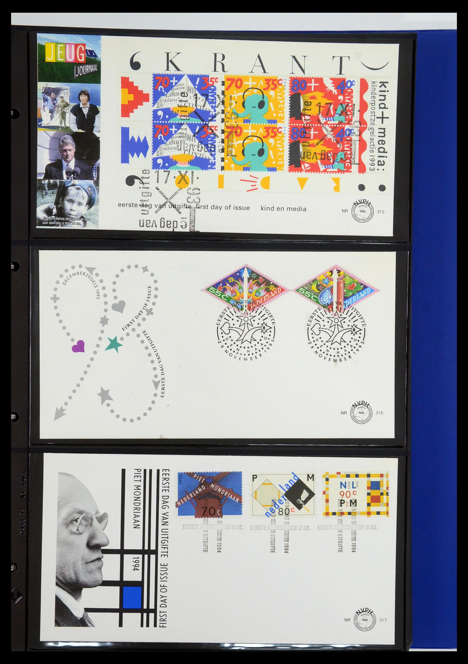 35287 005 - Postzegelverzameling 35287 Nederland FDC's 1993-2013.
