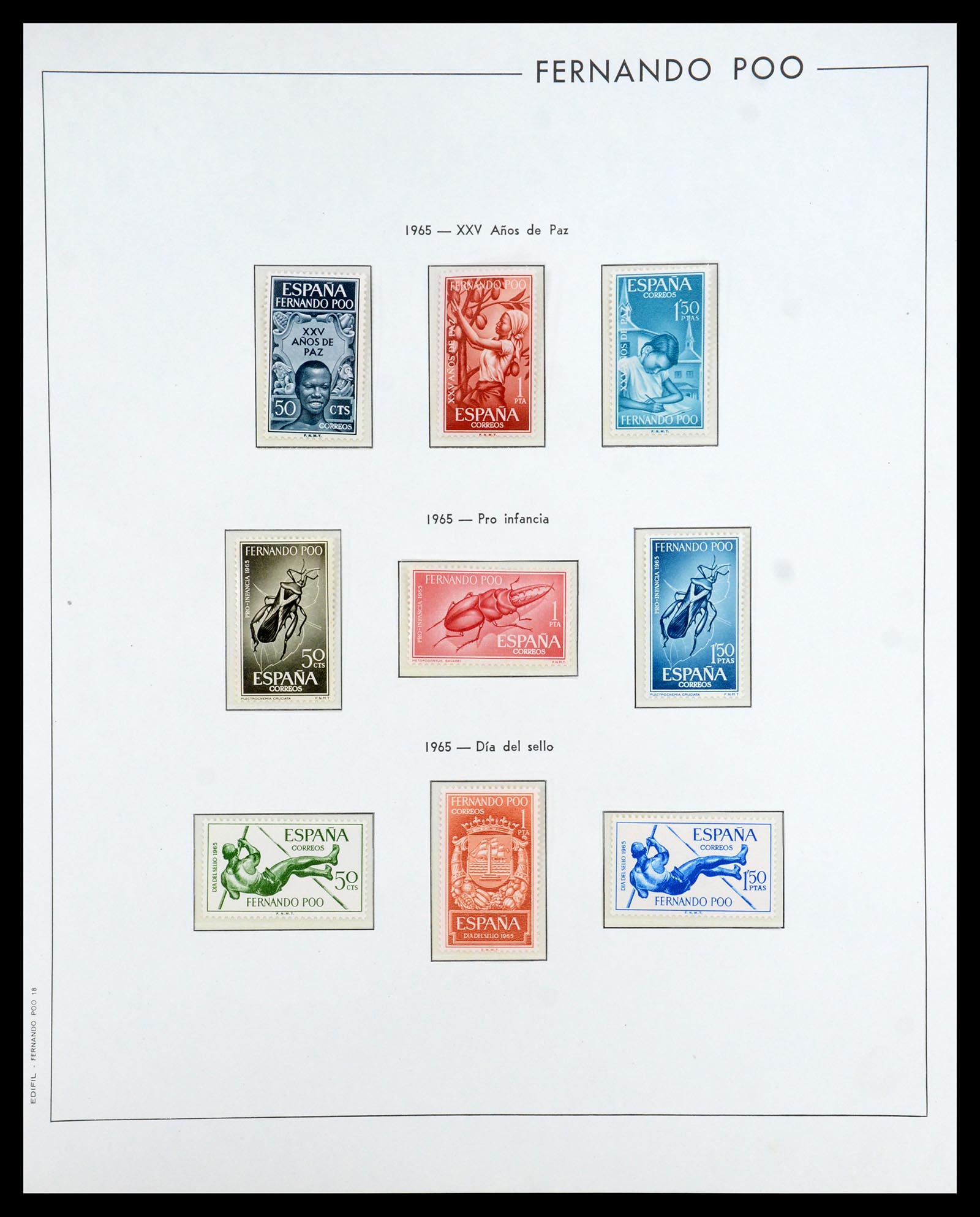 35298 007 - Postzegelverzameling 35298 Spaanse koloniën 1950-1975.