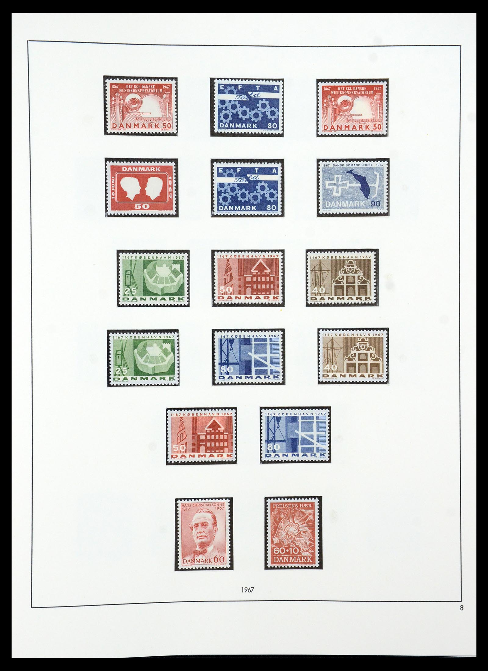 35308 015 - Postzegelverzameling 35308 Denemarken 1945-1998.