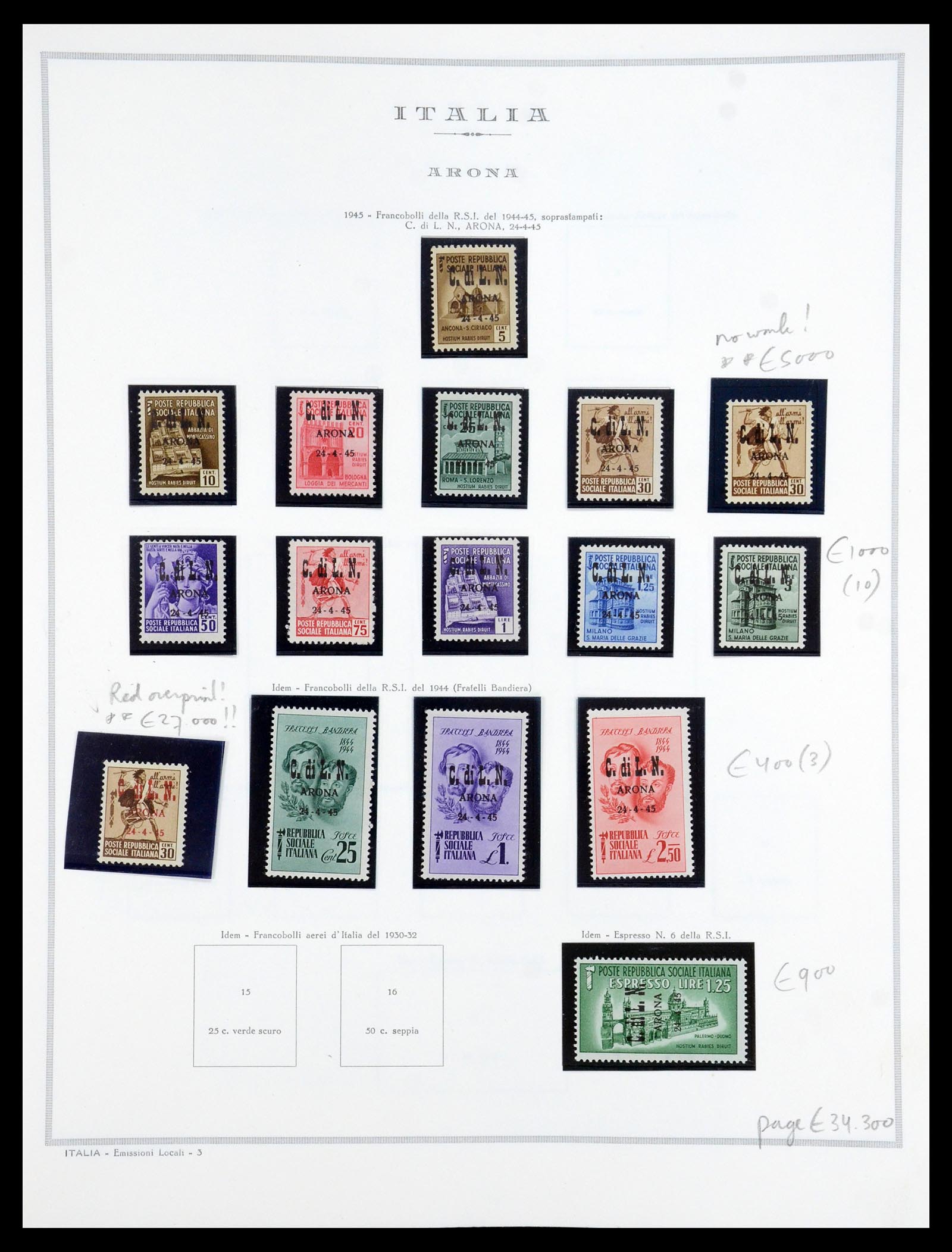 35327 002 - Postzegelverzameling 35327 Italië lokaaluitgaven 1945.