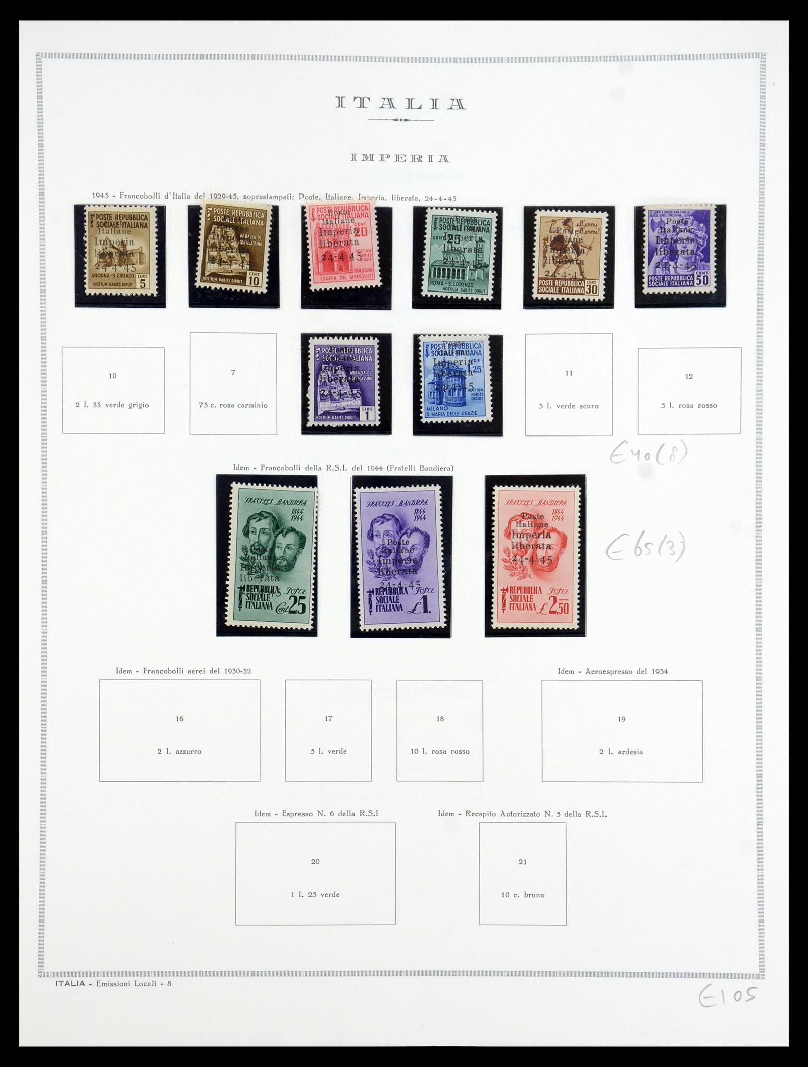 35327 006 - Postzegelverzameling 35327 Italië lokaaluitgaven 1945.