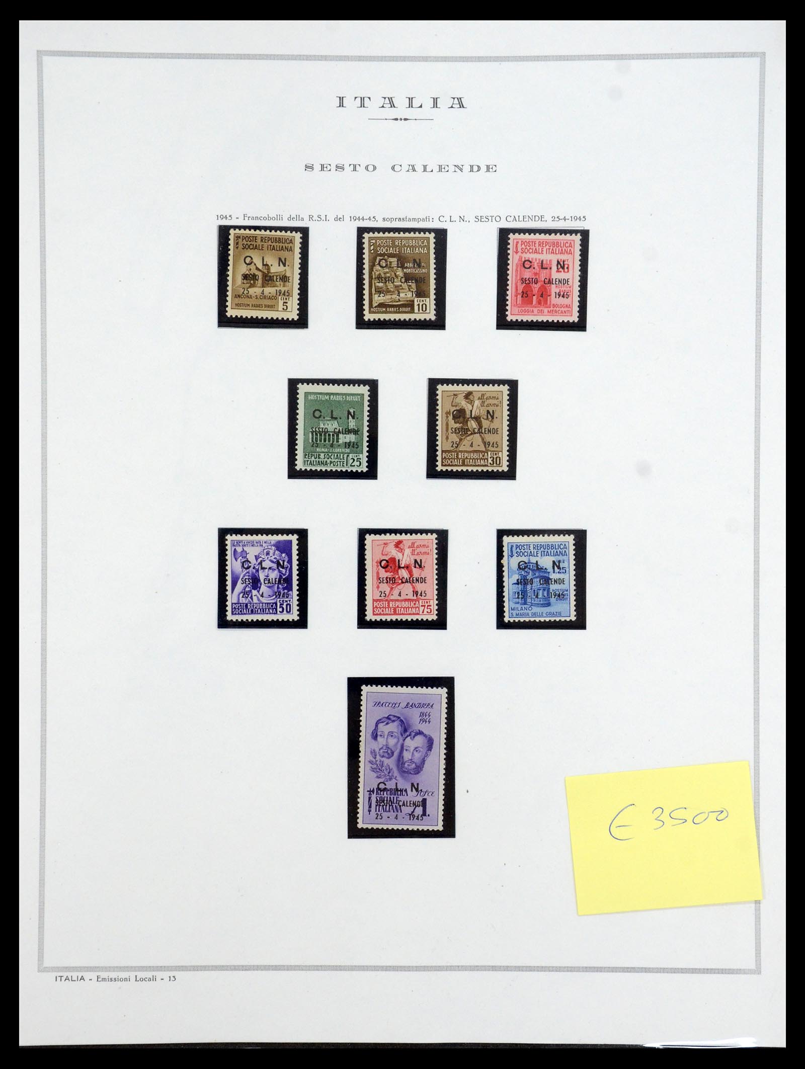35327 009 - Postzegelverzameling 35327 Italië lokaaluitgaven 1945.